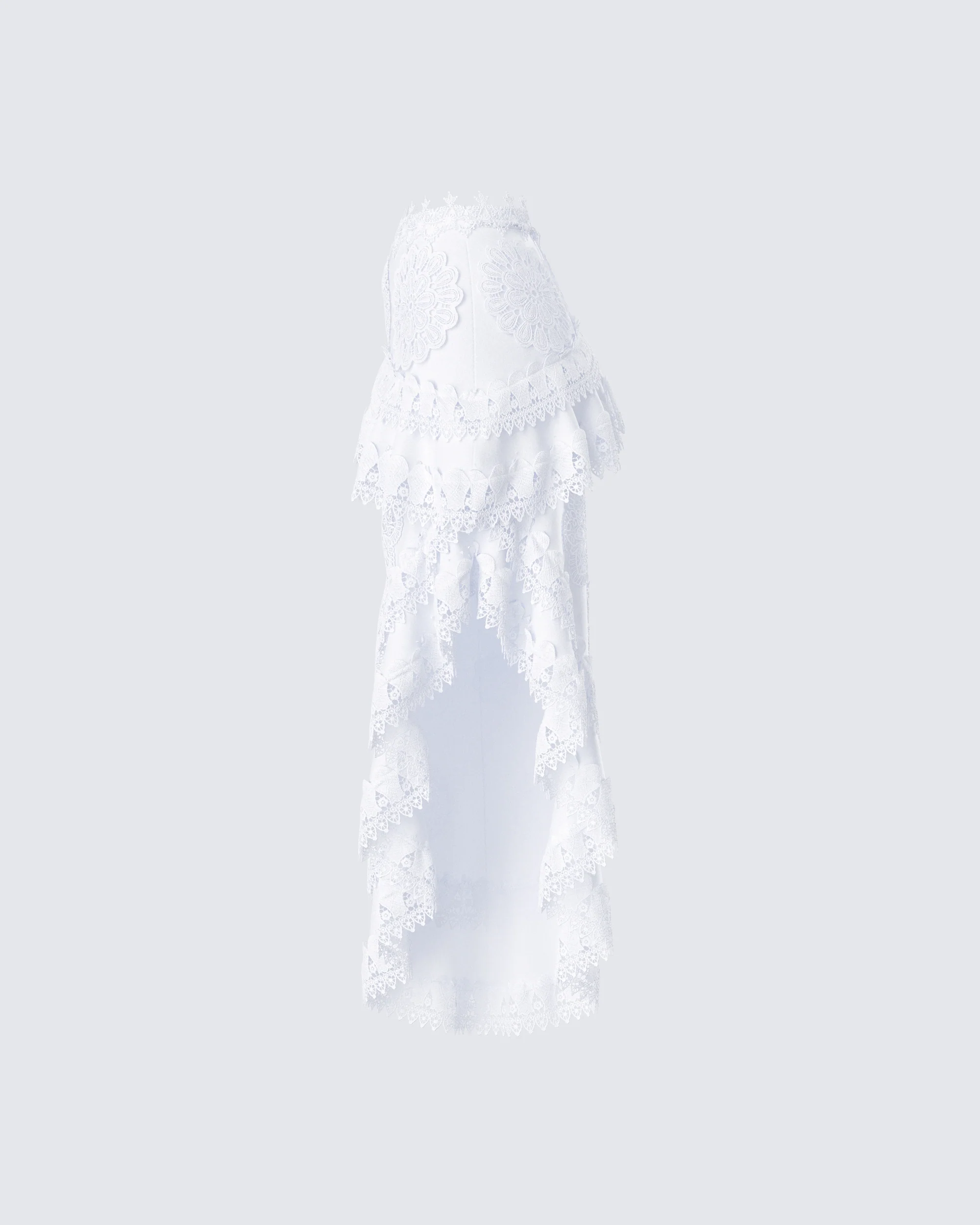 Villi White Asymmetrical Lace Skirt - Image 2