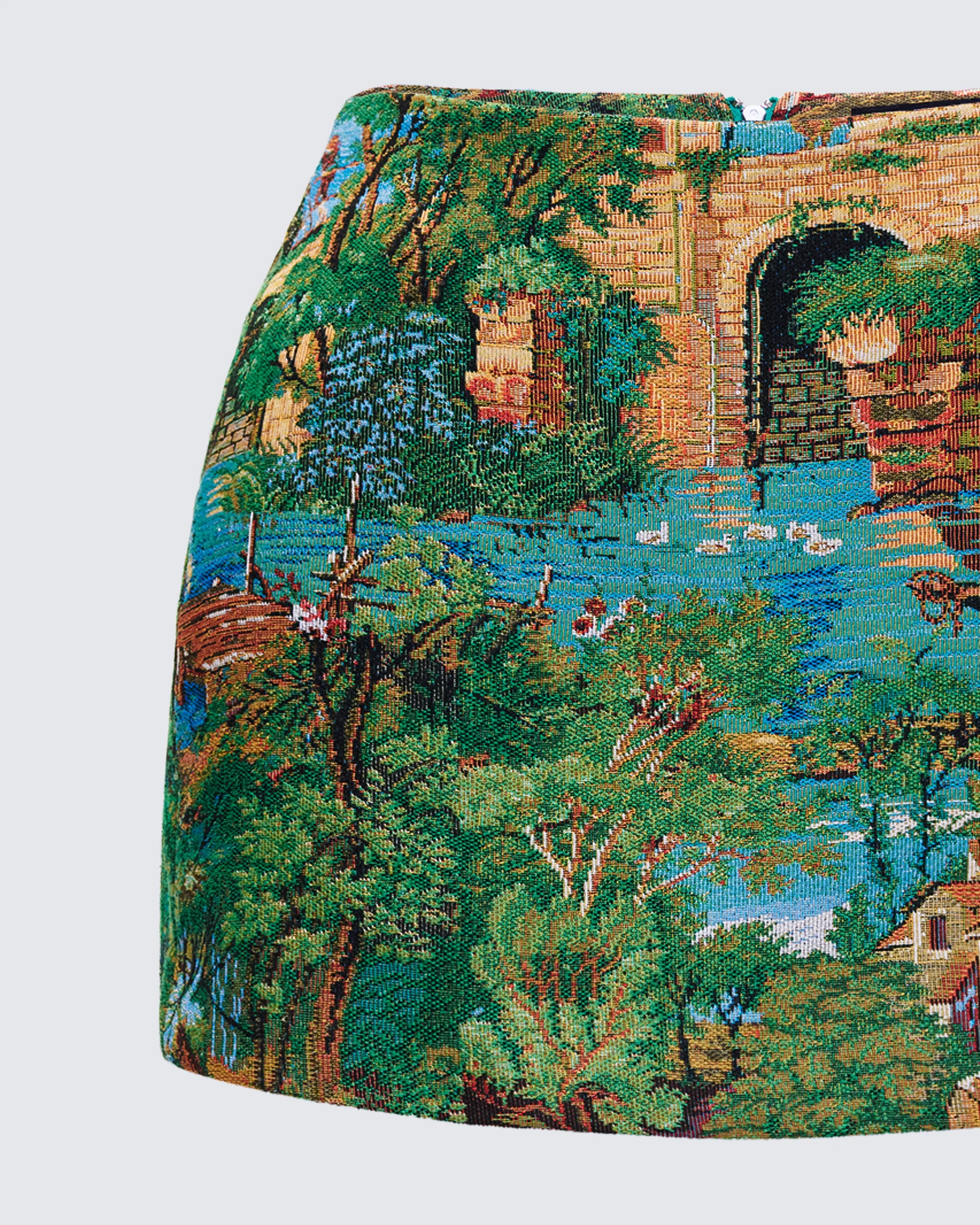 Viola Tapestry A-Line Mini Skirt - Image 6