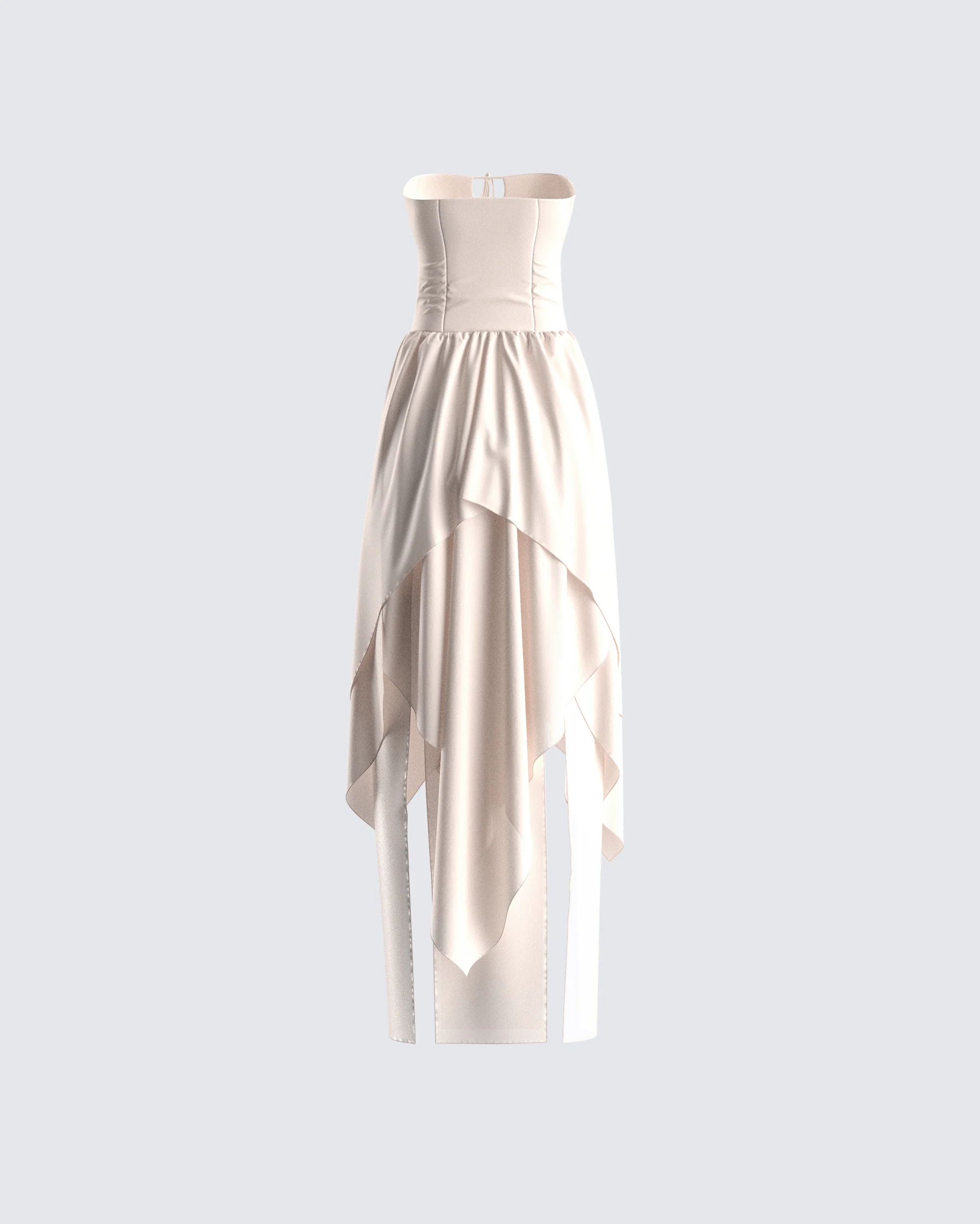 Violette Ivory Layered Maxi Dress - Image 3