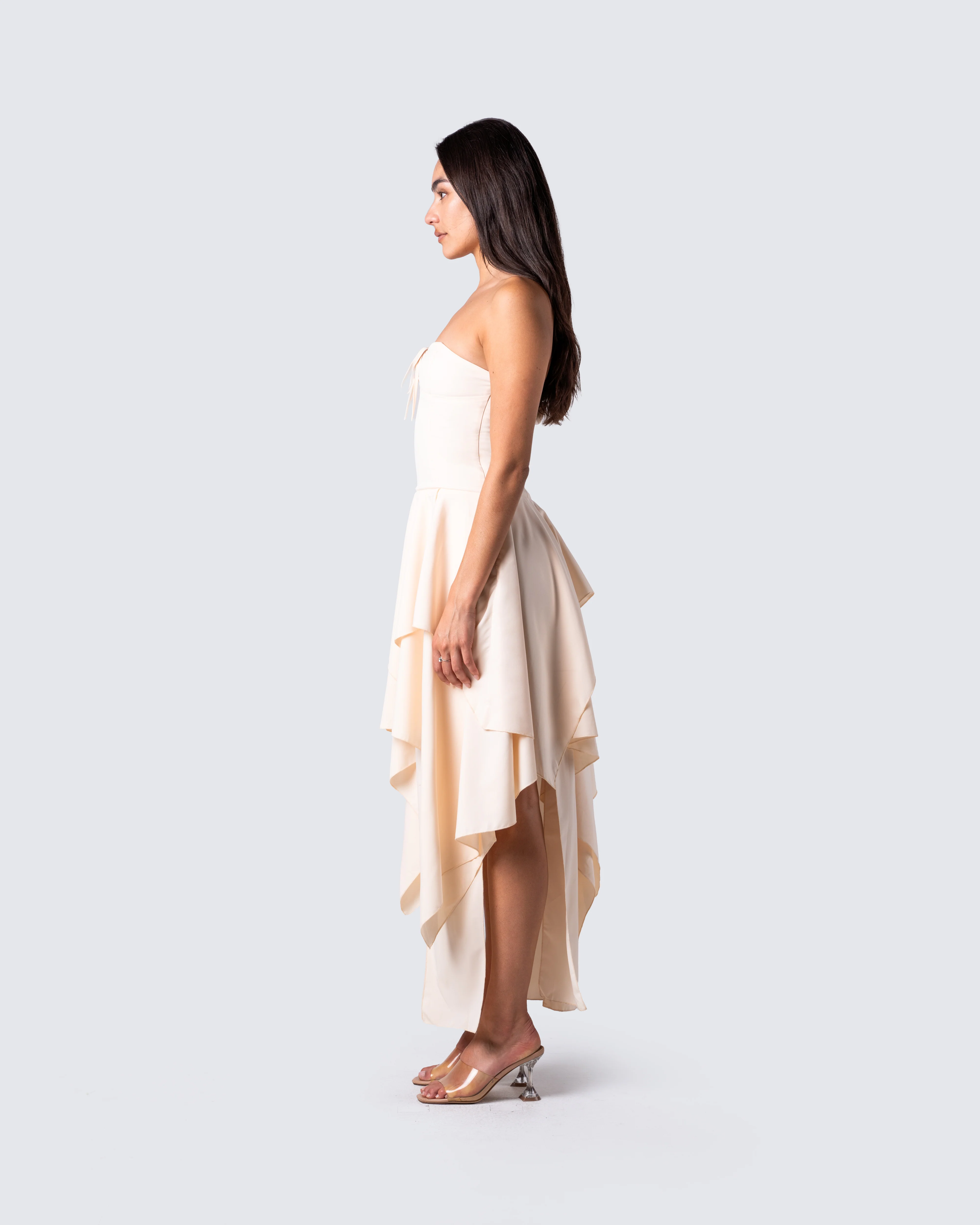 Violette Ivory Layered Maxi Dress - Image 5