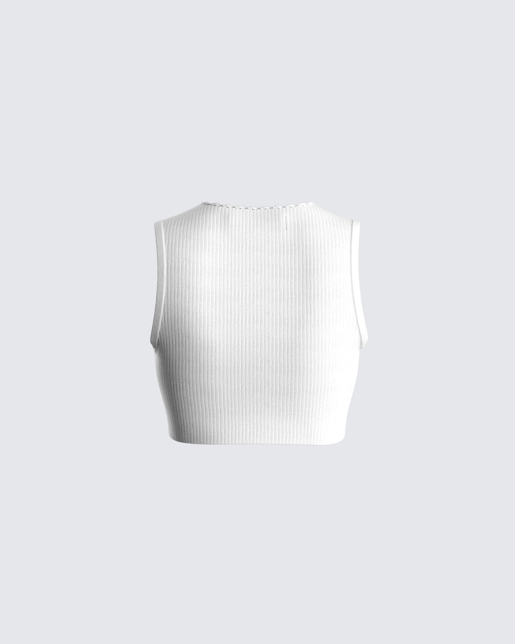 Vita White Cropped Tank - Image 3