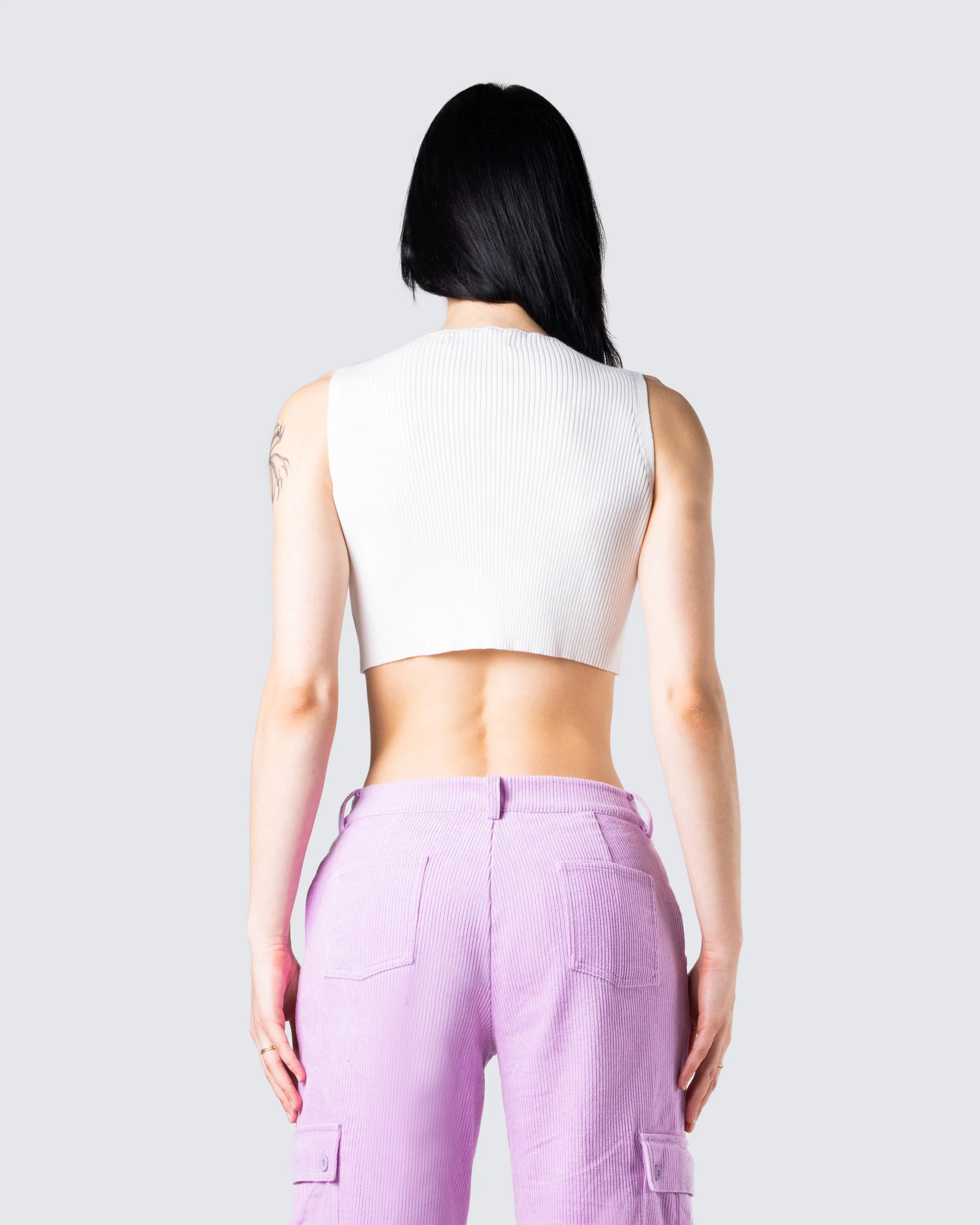 Vita White Cropped Tank - Image 6