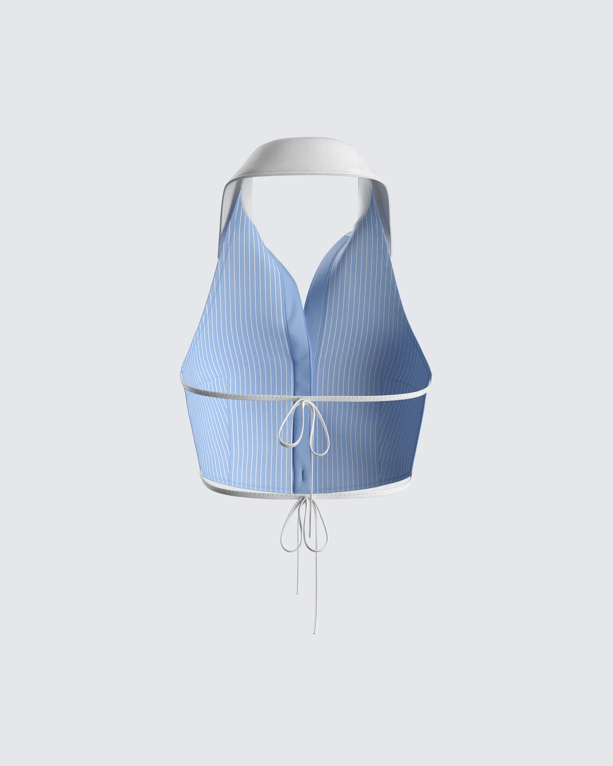 Vitellia Blue Pinstripe Halter Top - Image 3