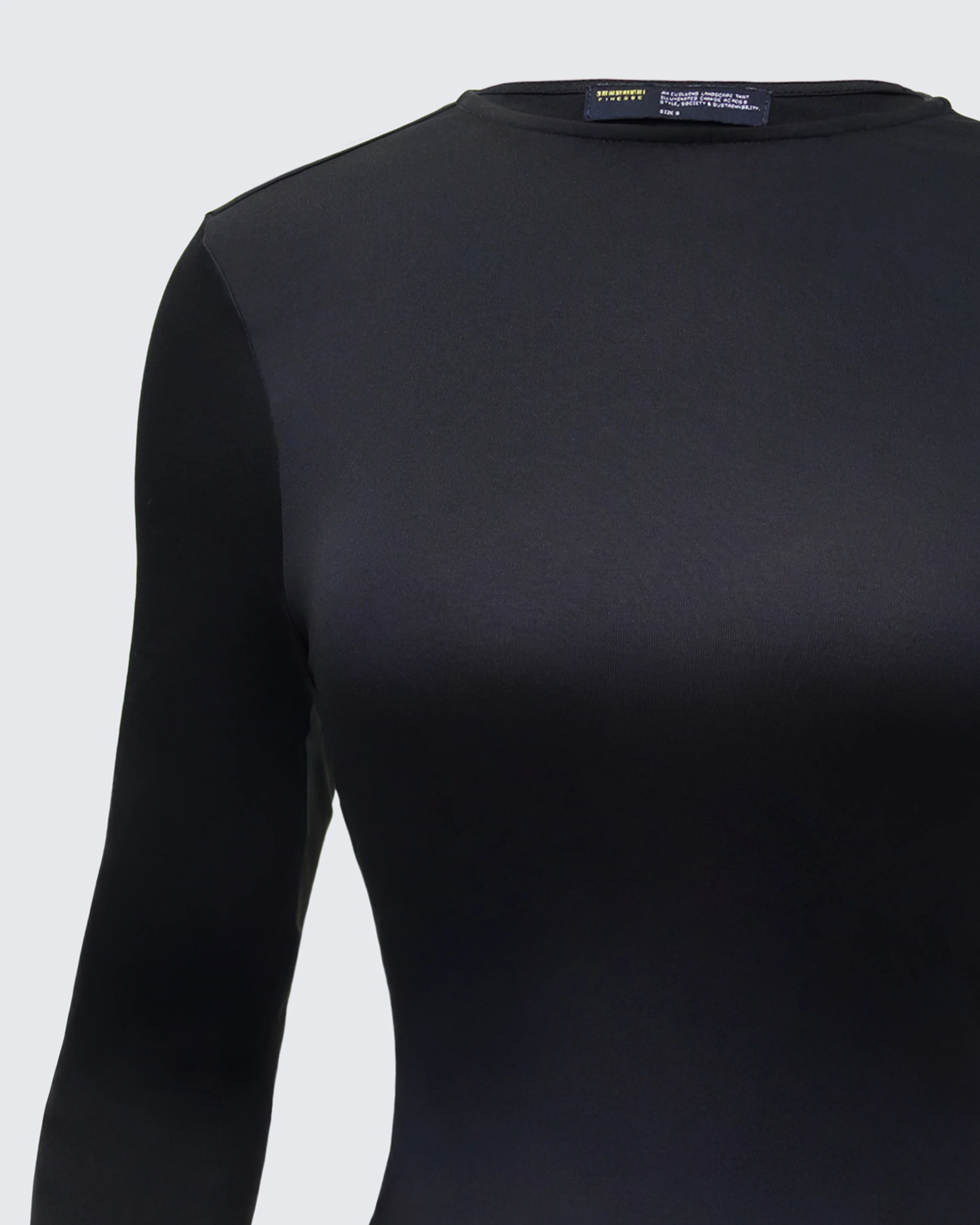 Vivi Black Jersey Long Sleeve Top - Image 6