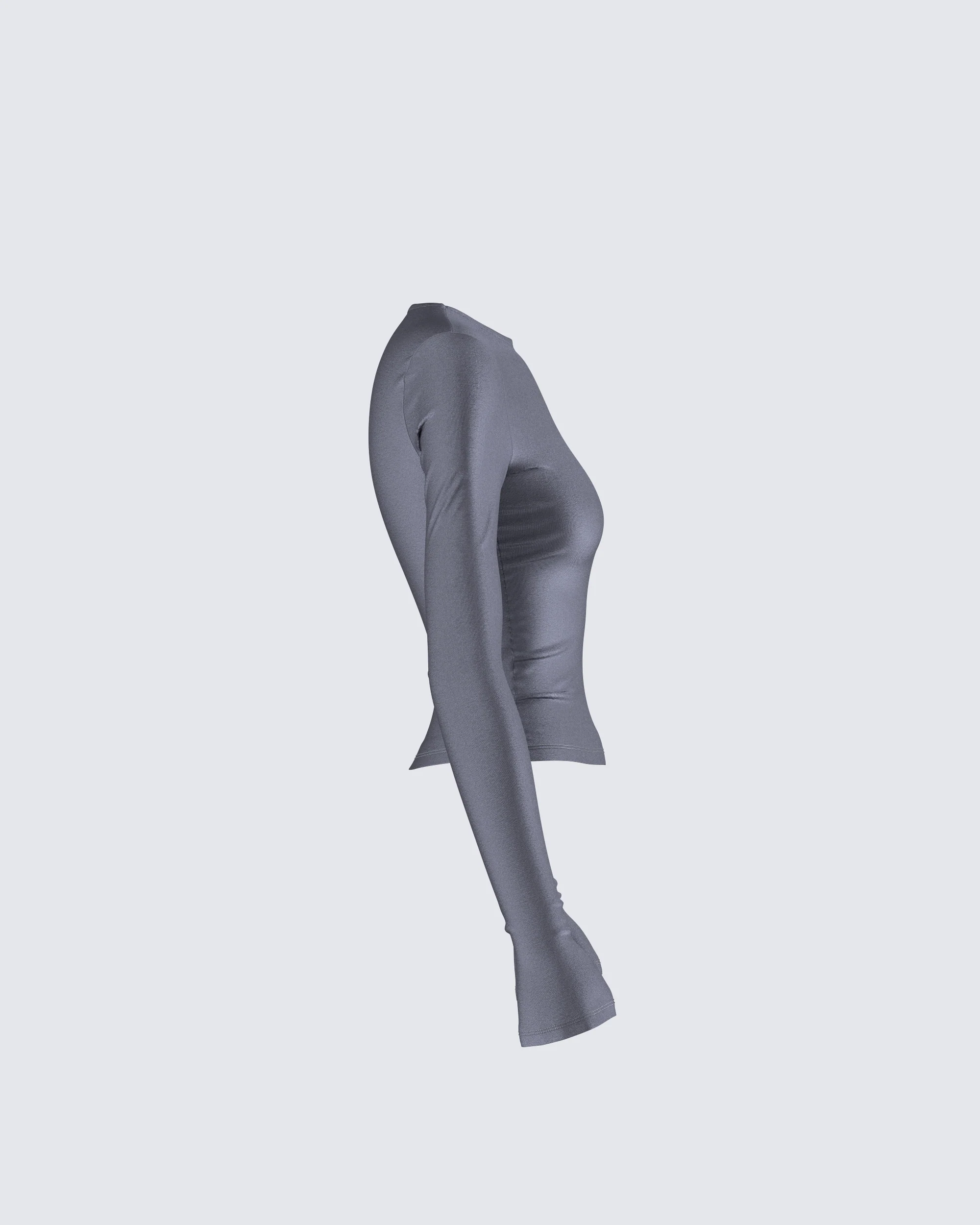 Vivi Grey Jersey Long Sleeve Top - Image 2