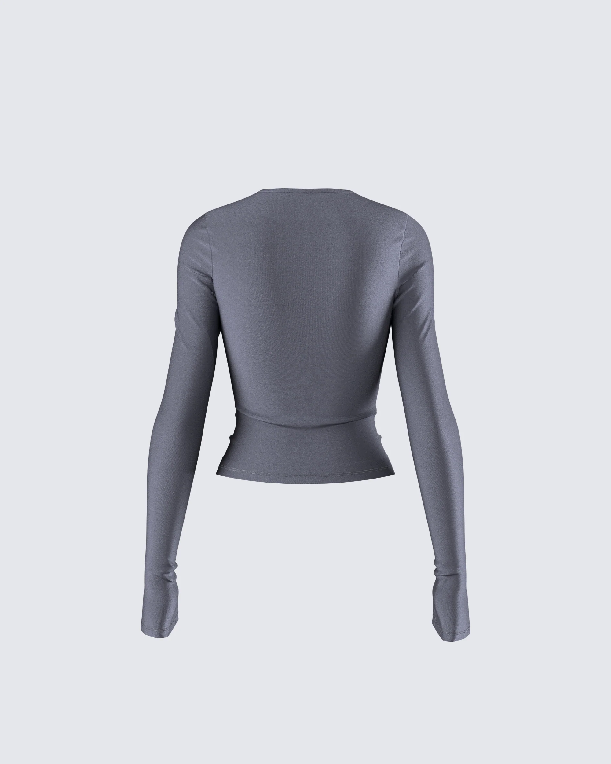 Vivi Grey Jersey Long Sleeve Top - Image 3