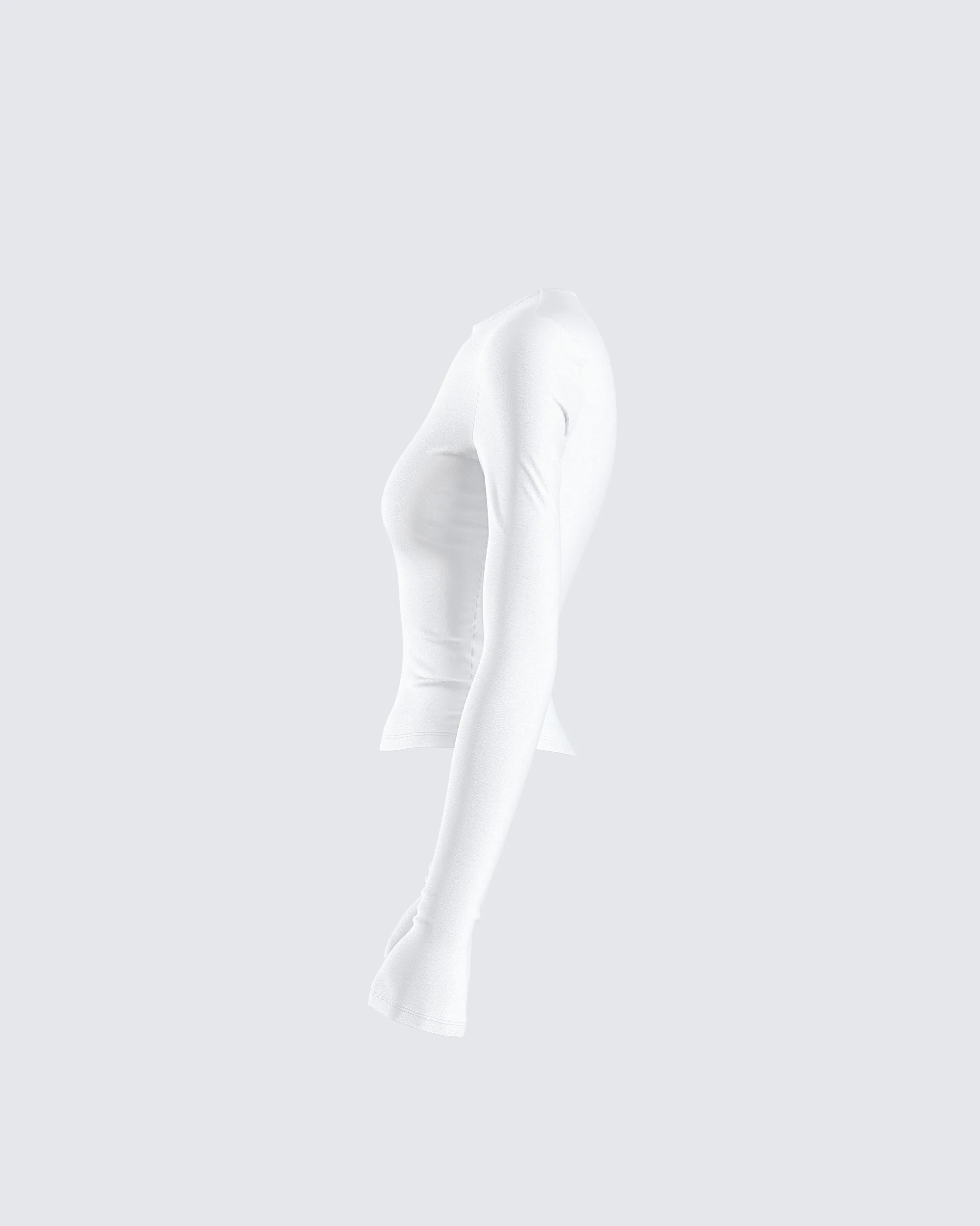 Vivi White Jersey Long Sleeve Top - Image 2