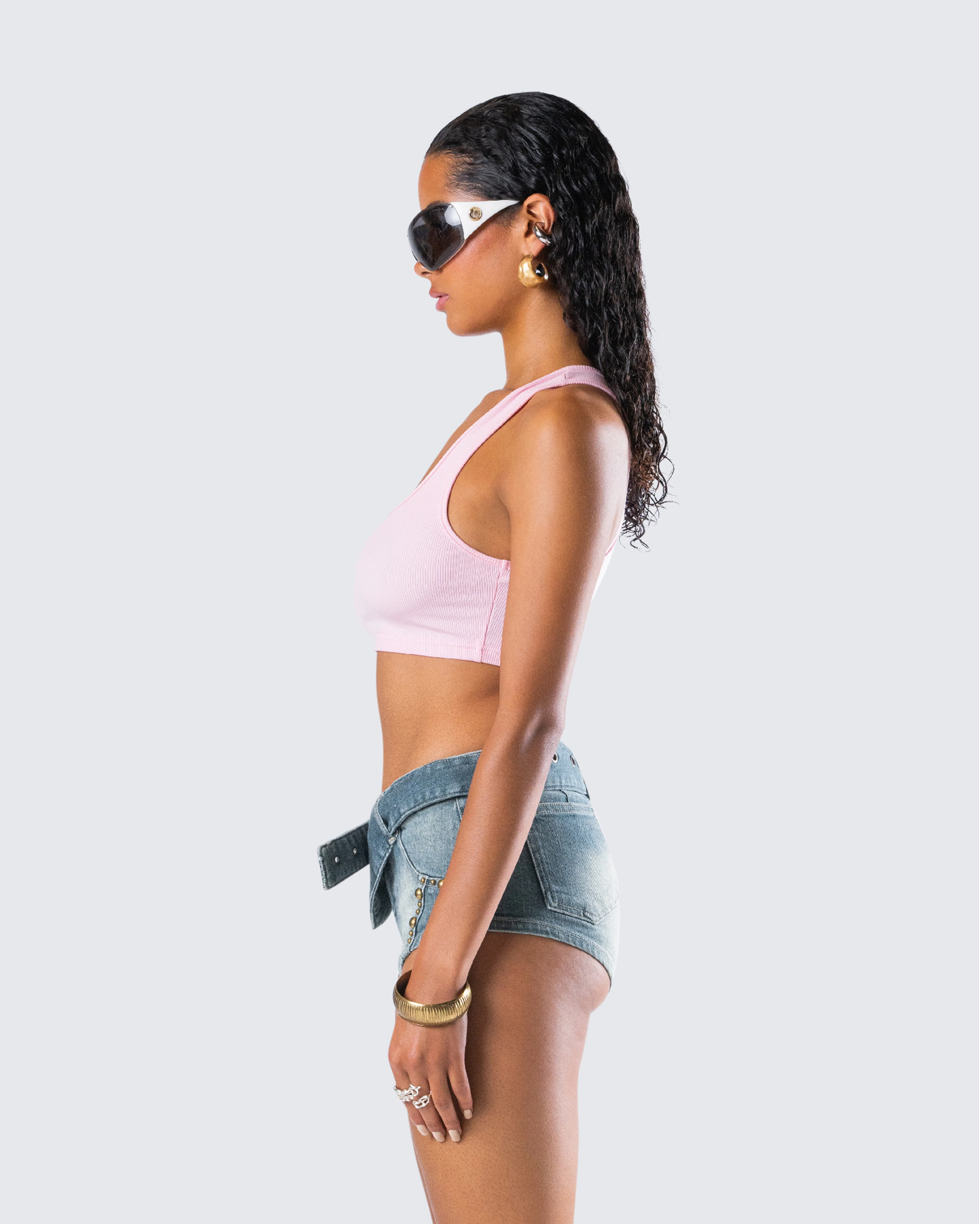 Waverly Pink Ribbed Tank Top - Image 6