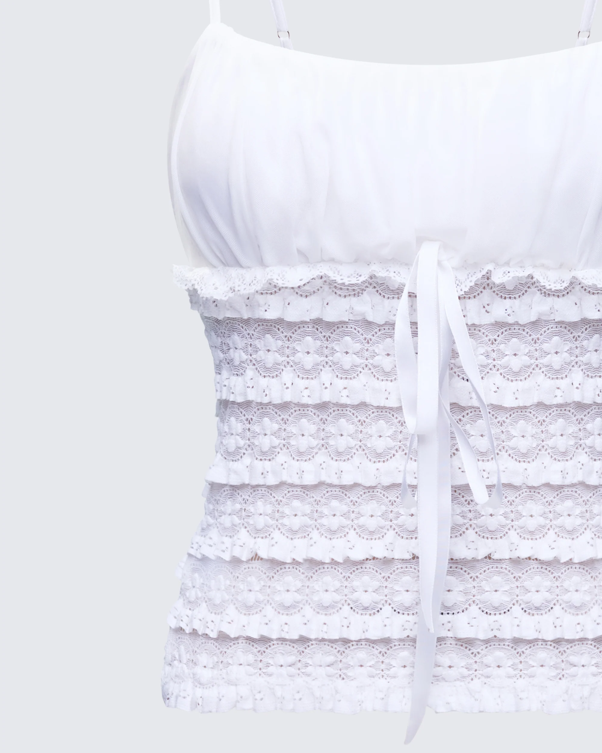 Wayan White Strappy Lace Top - Image 6