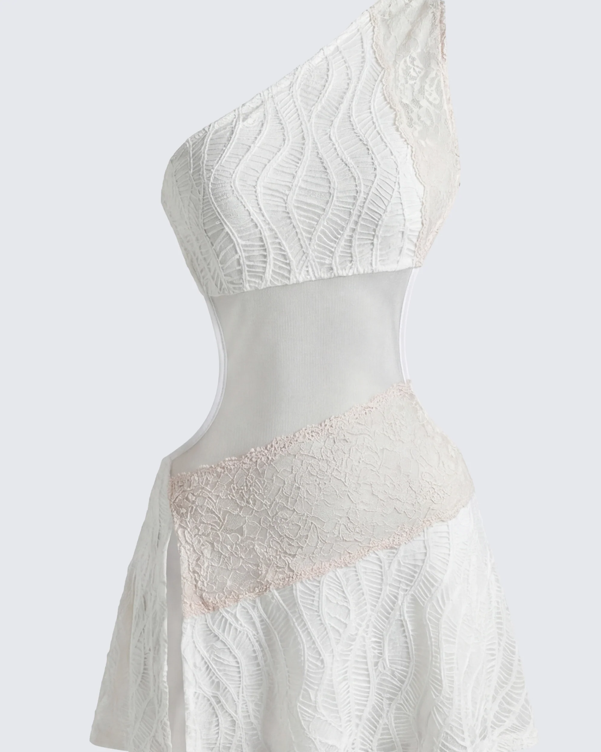 Whimsy Ivory Mesh & Lace Open Back Dress - Image 6