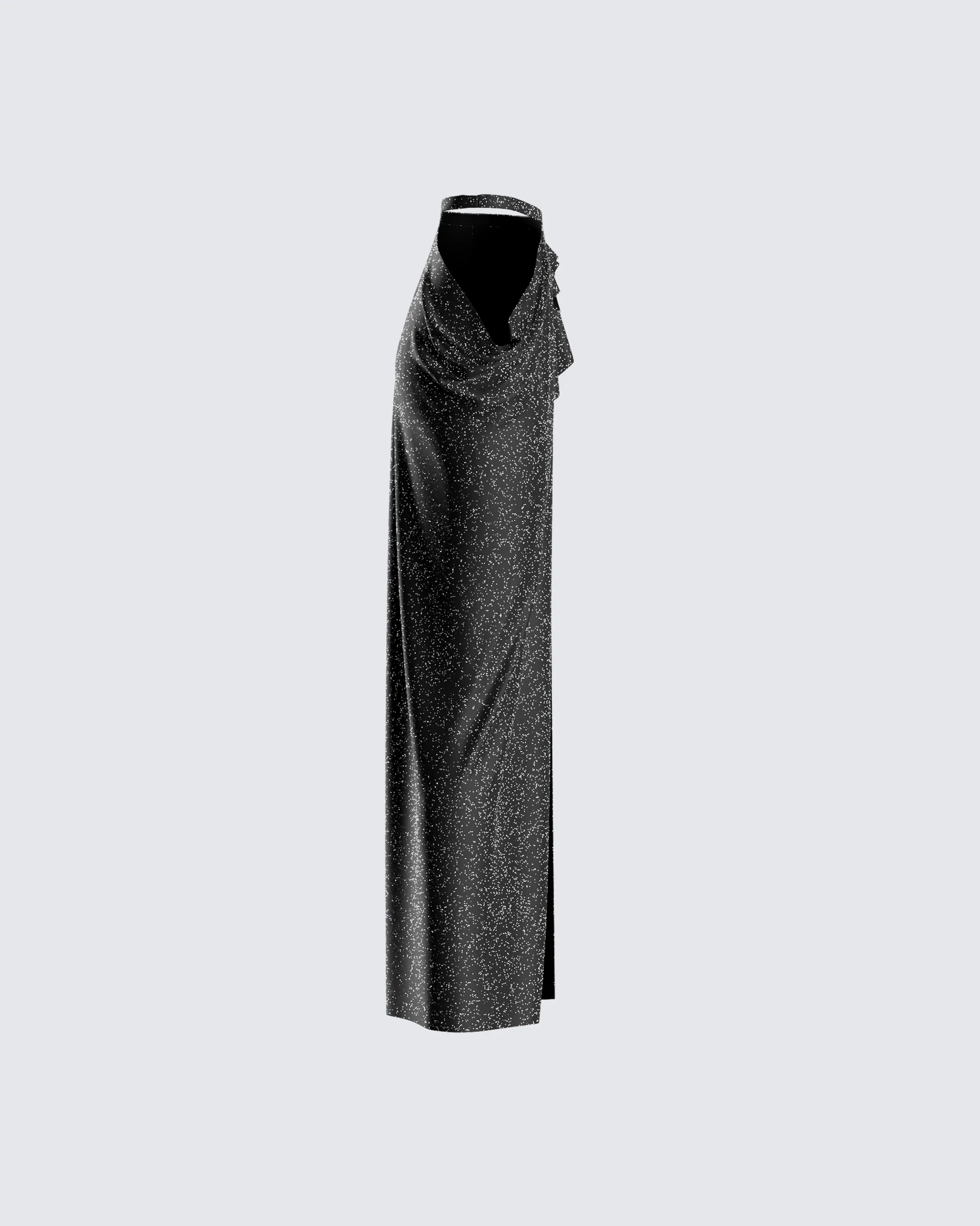 Whitney Black Shimmer Maxi Skirt - Image 2