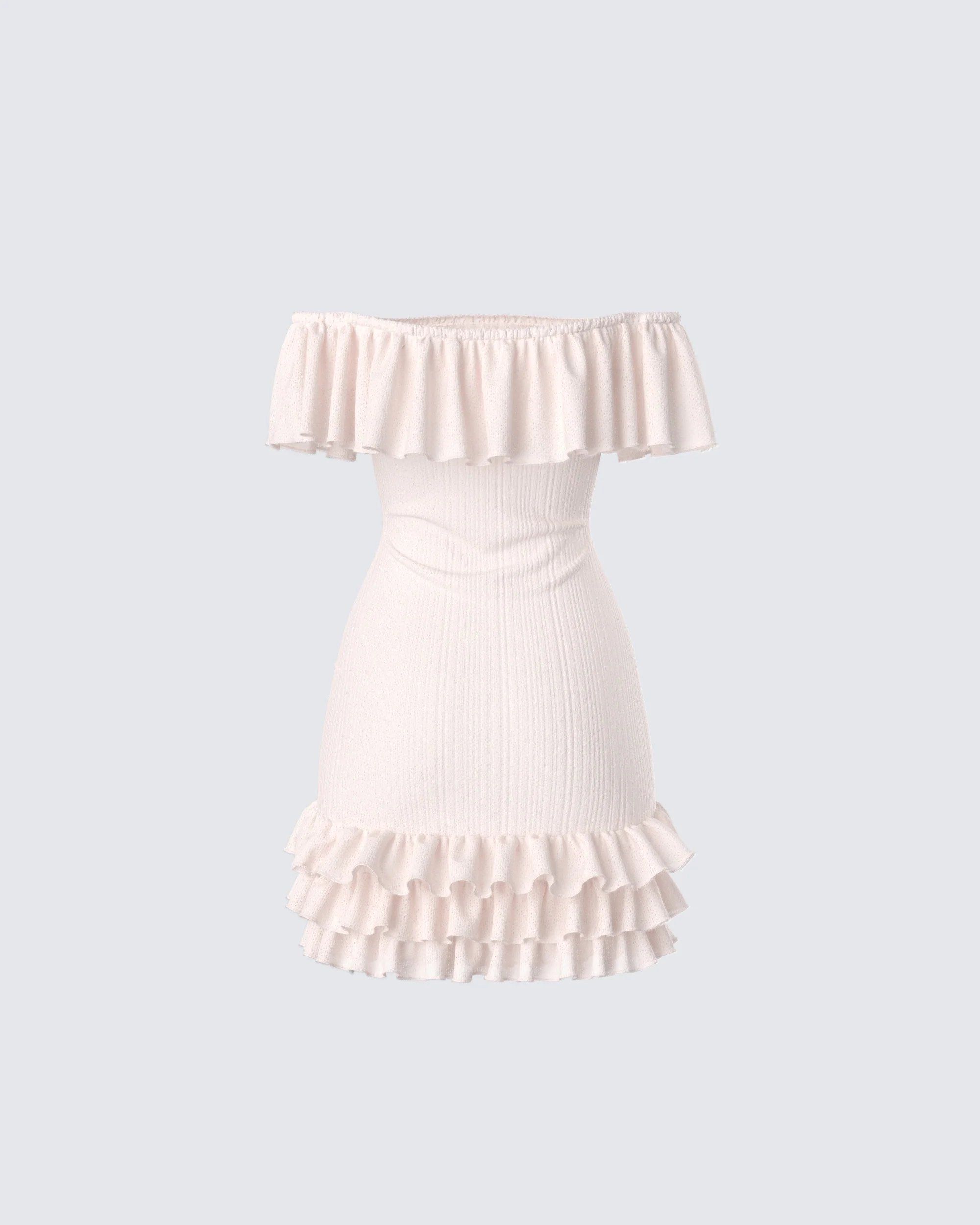 Winsley Peach Ruffle Knit Mini Dress - Image 3