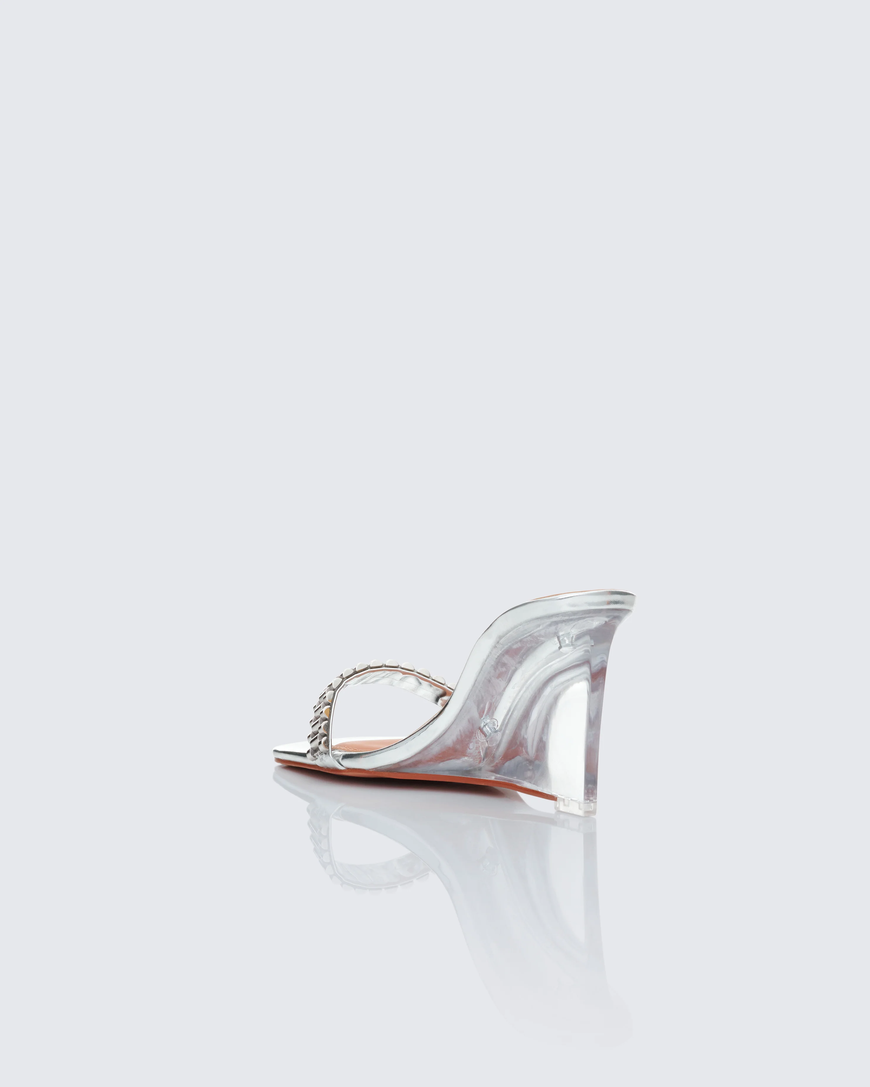 Wren Clear Perspex Watch Strap Wedge Sandal - Image 3