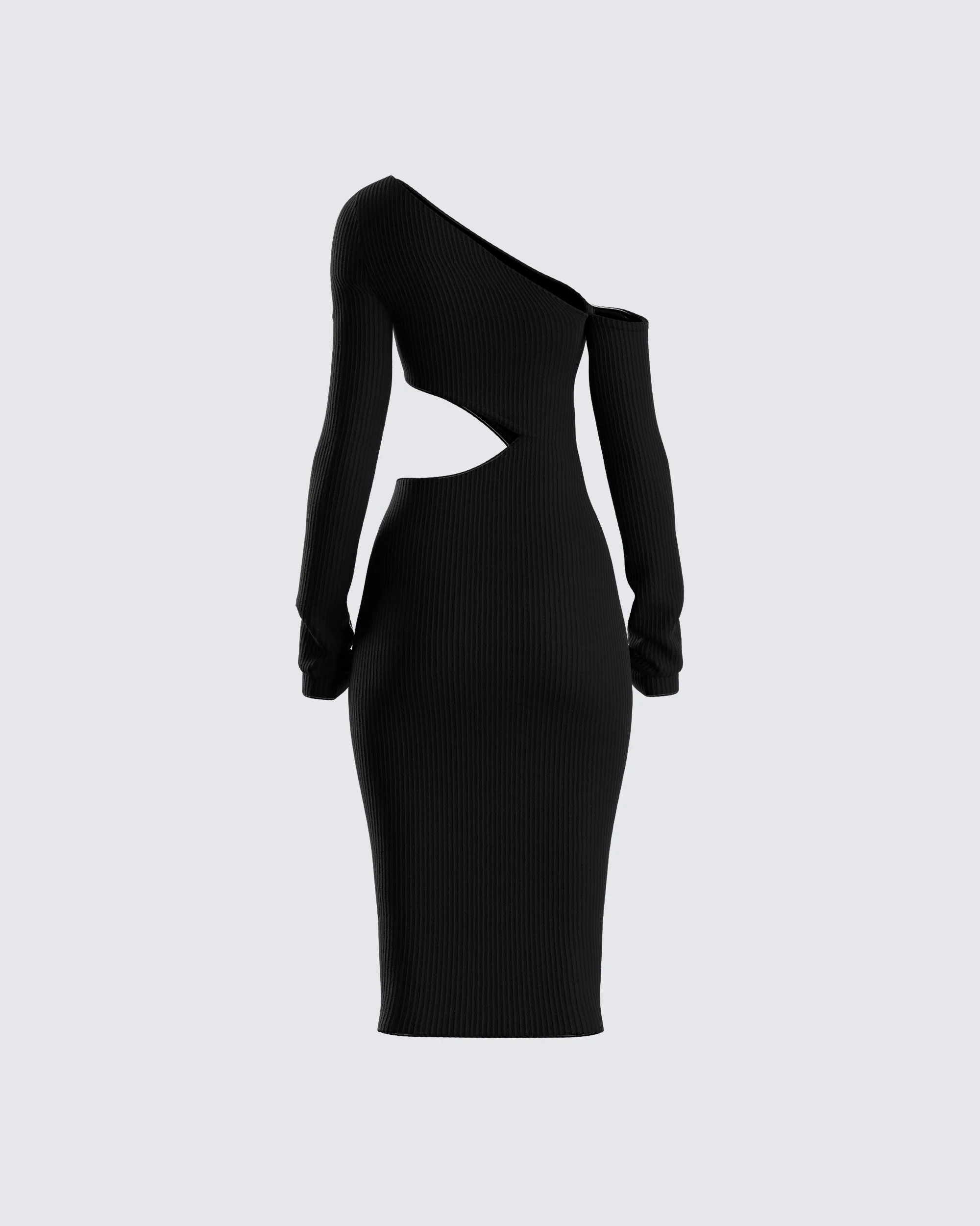 Xander Black Cut Out Midi Dress - Image 3