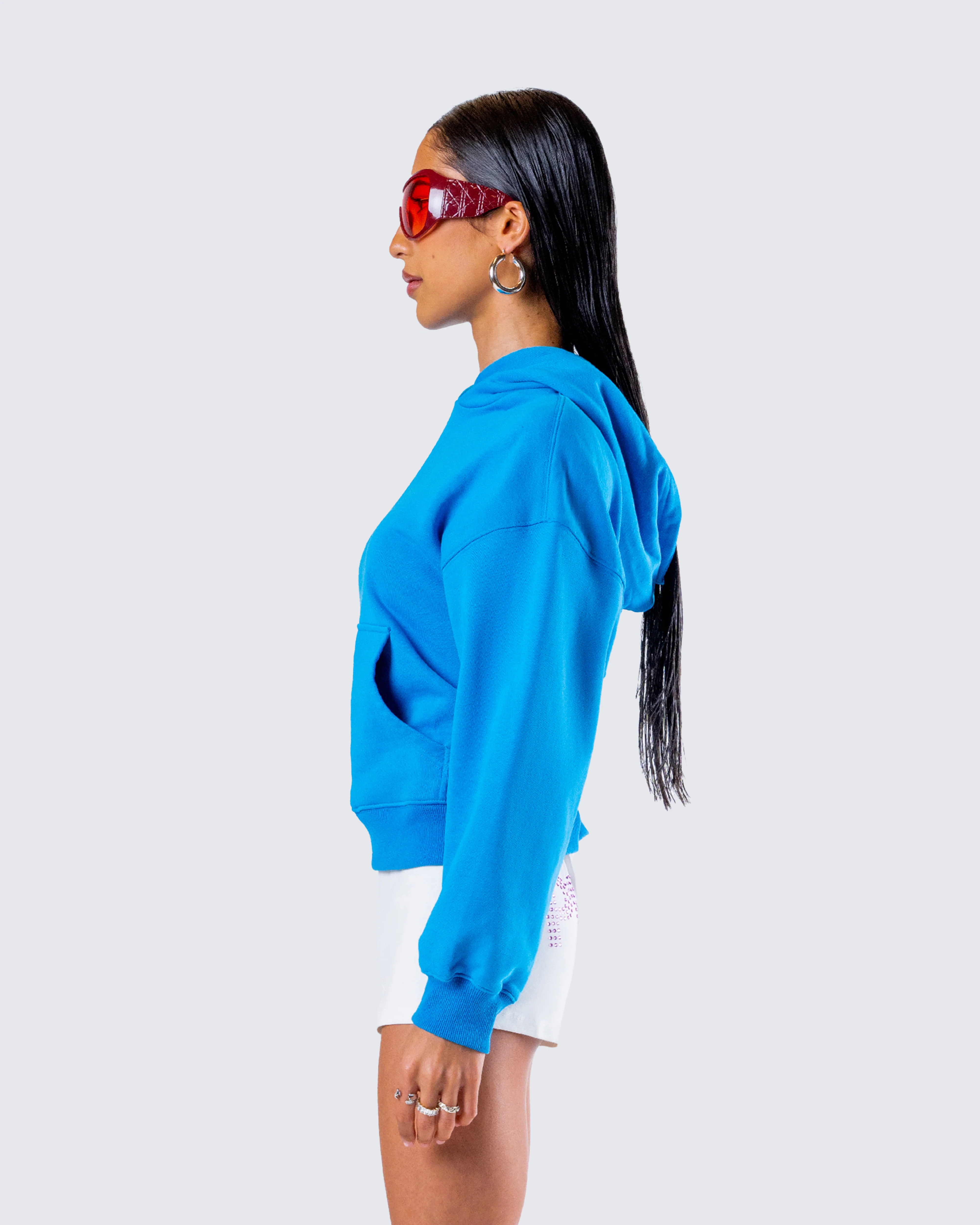 Yamuna Blue Fleece Hoodie - Image 6