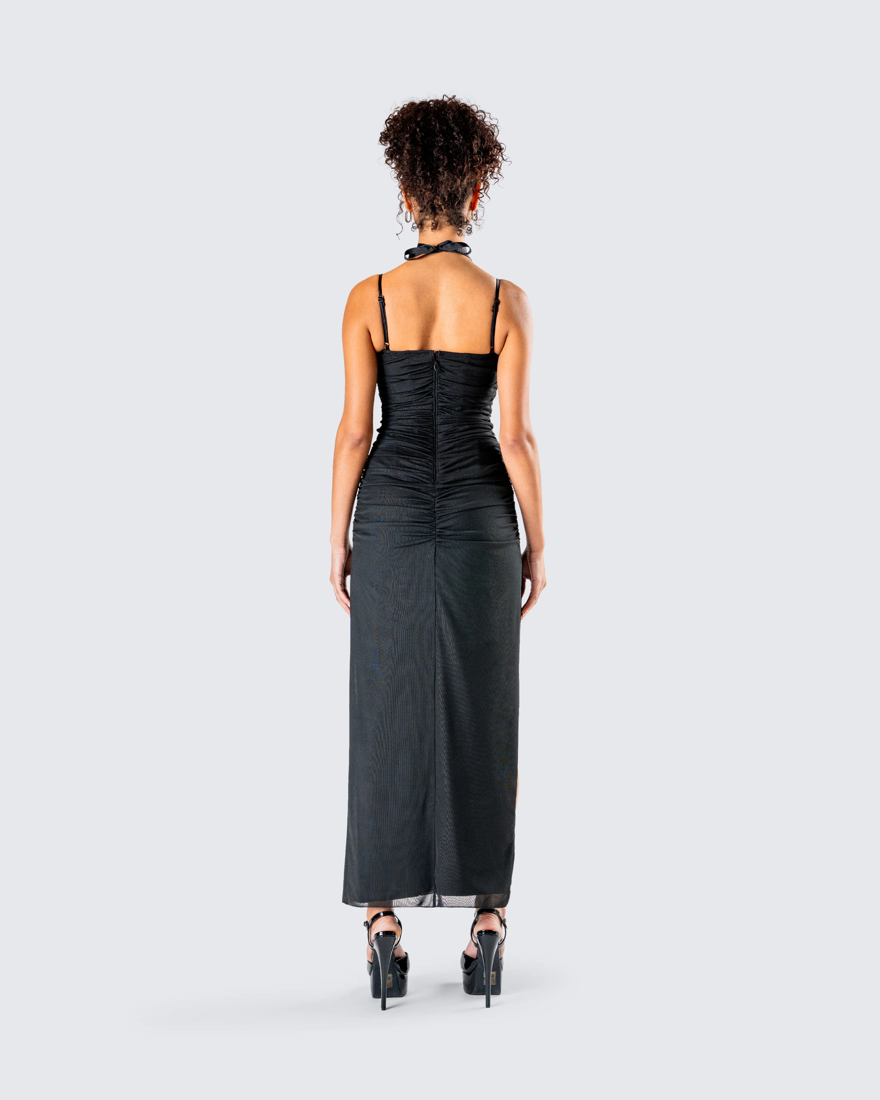 Yan Black Lace Maxi Corset Dress - Image 7