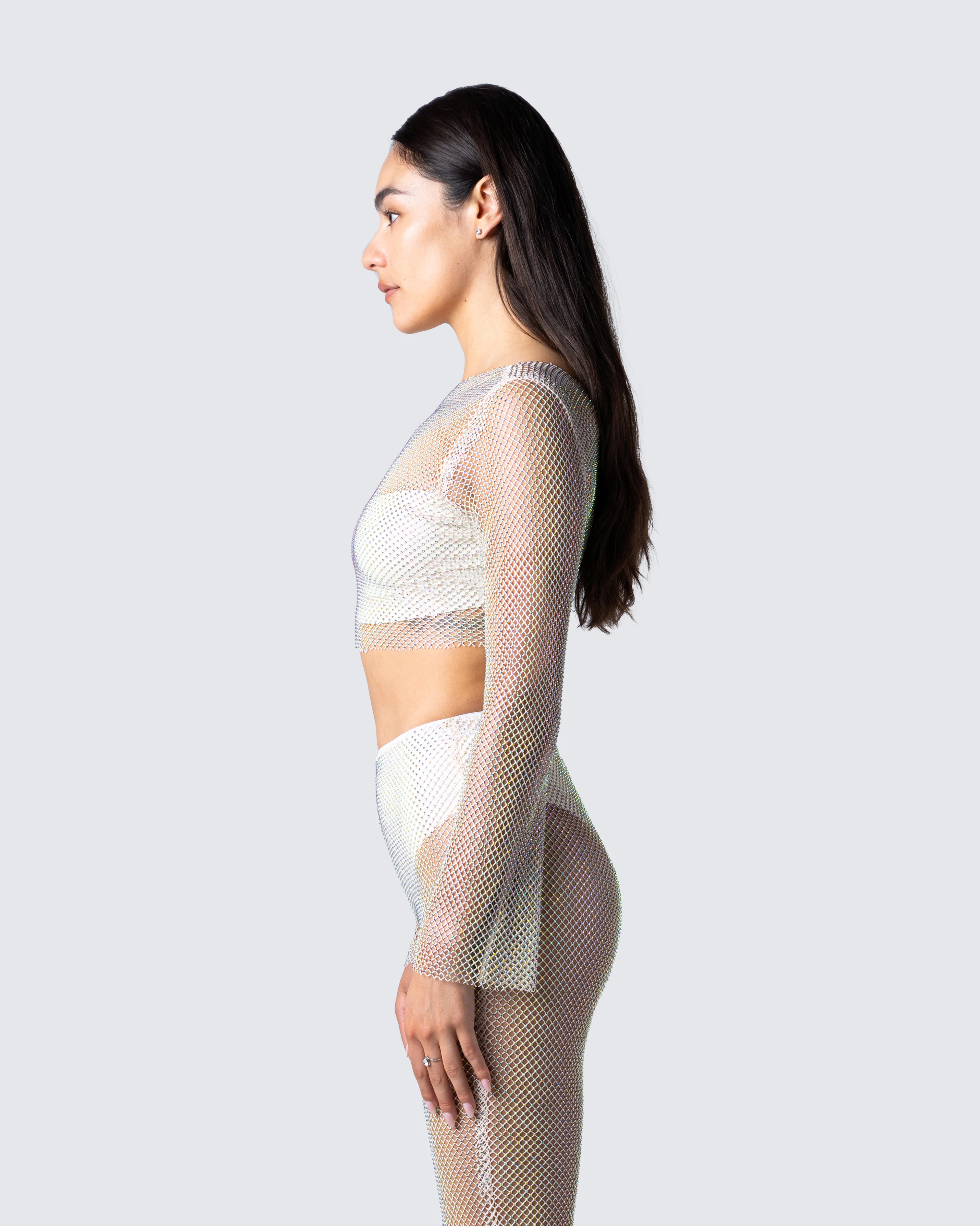 Yanni Cream Rhinestone Top - Image 5