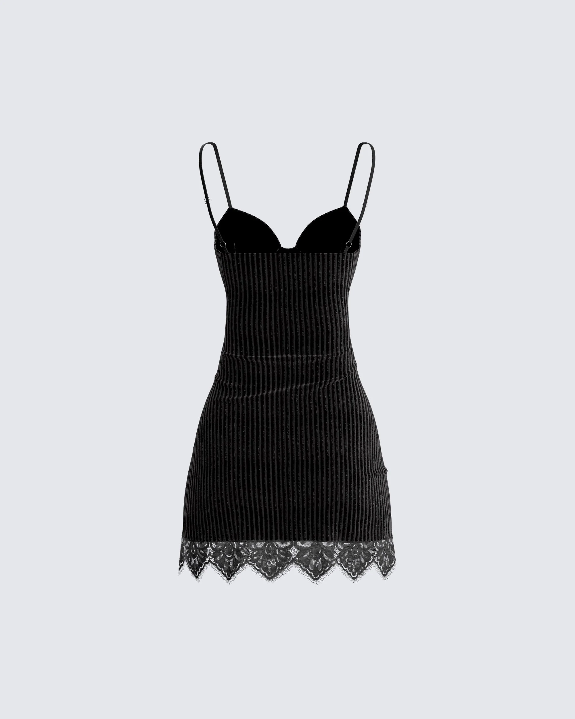 Yira Black Lace Trimmed Dress - Image 3