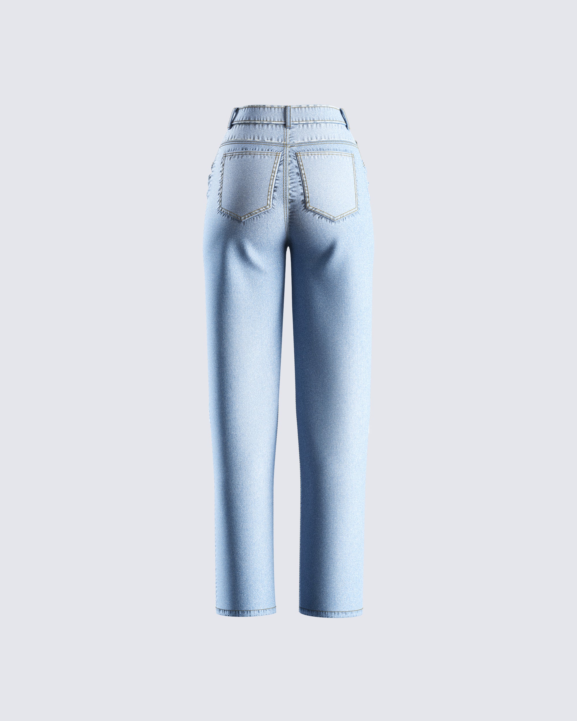 Yume Blue Distressed Denim Jean - Image 3