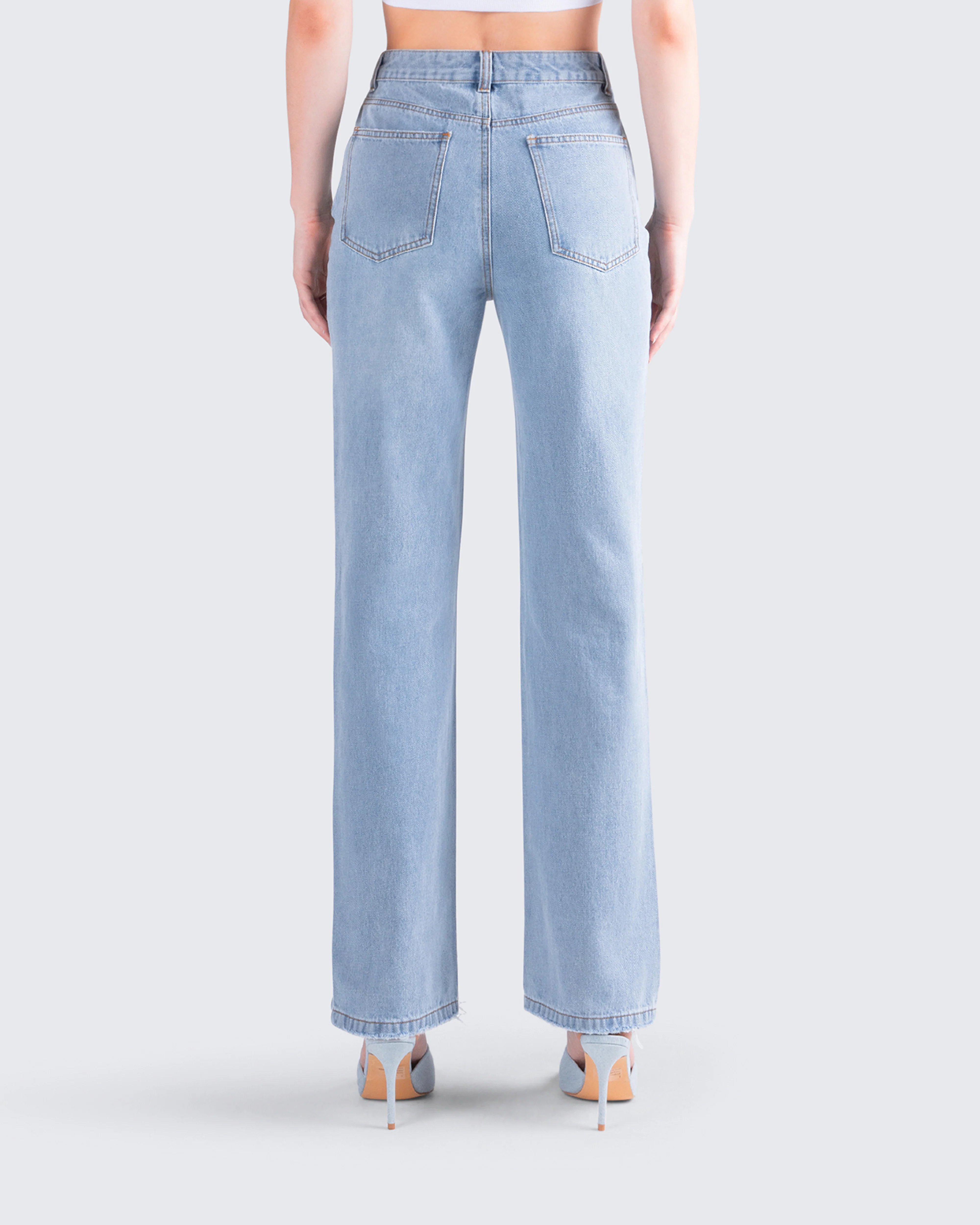 Yume Blue Distressed Denim Jean - Image 7