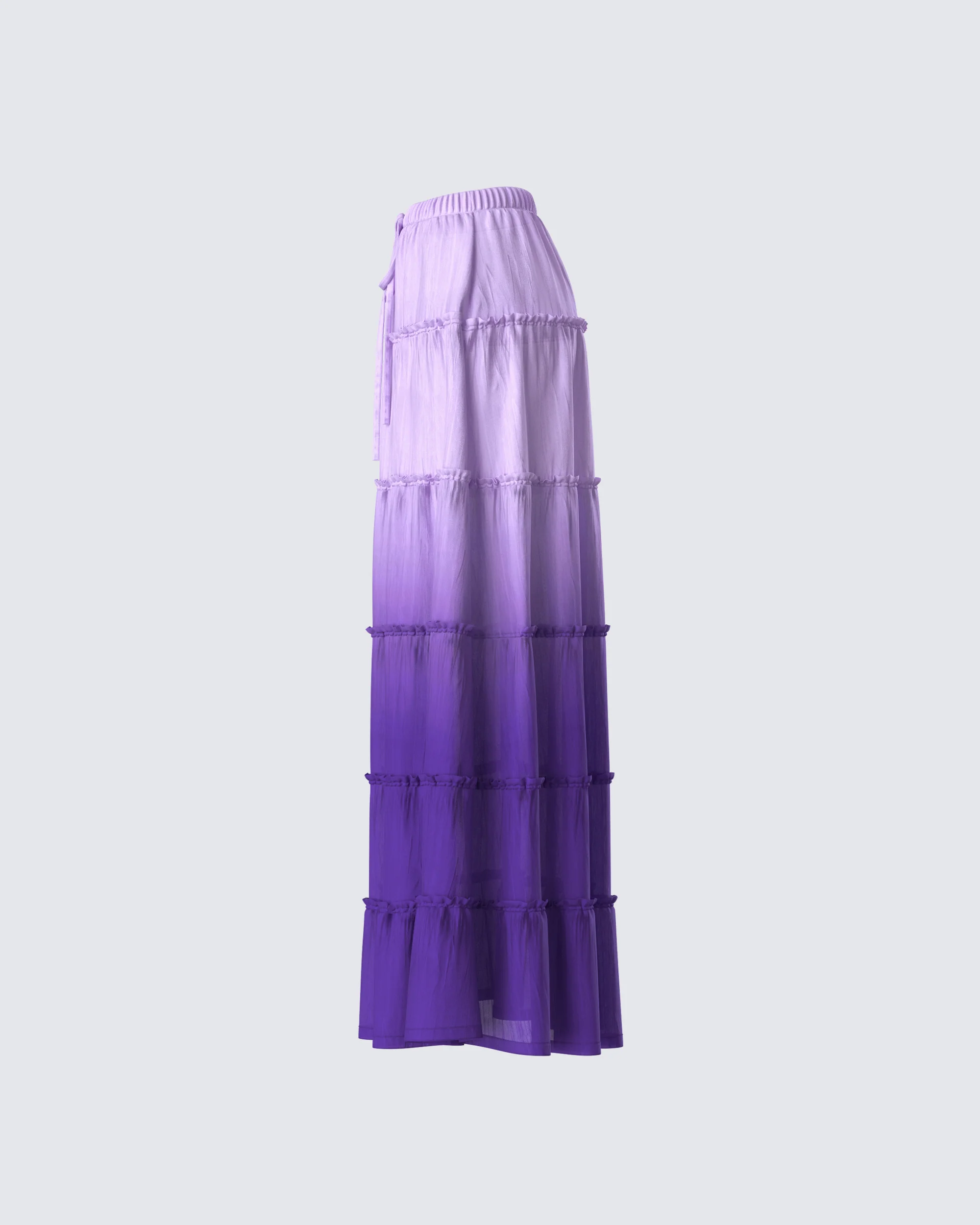 Zadie Purple Ombre Tiered Maxi Skirt - Image 2