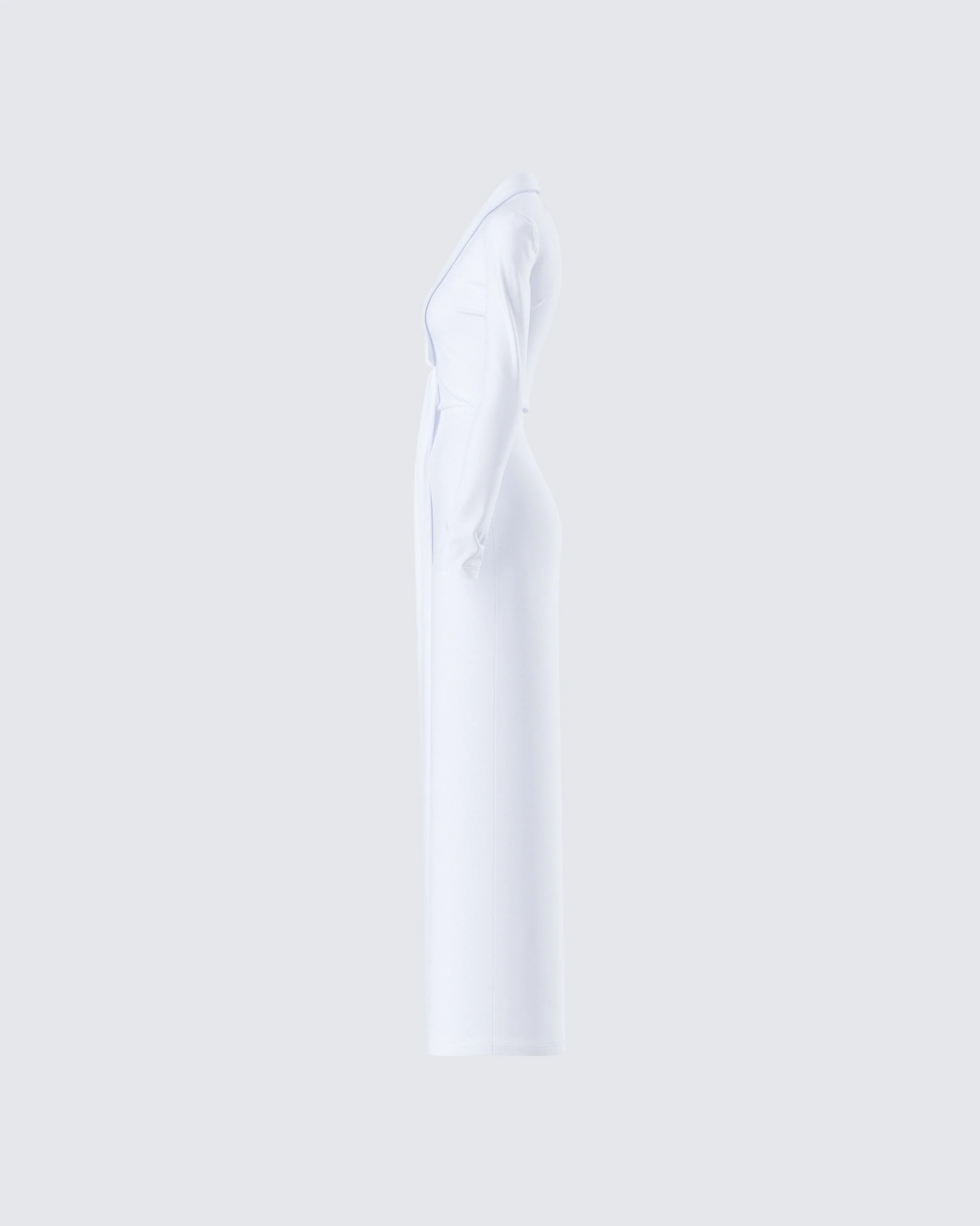 Zaida White Plunge Maxi Dress - Image 2