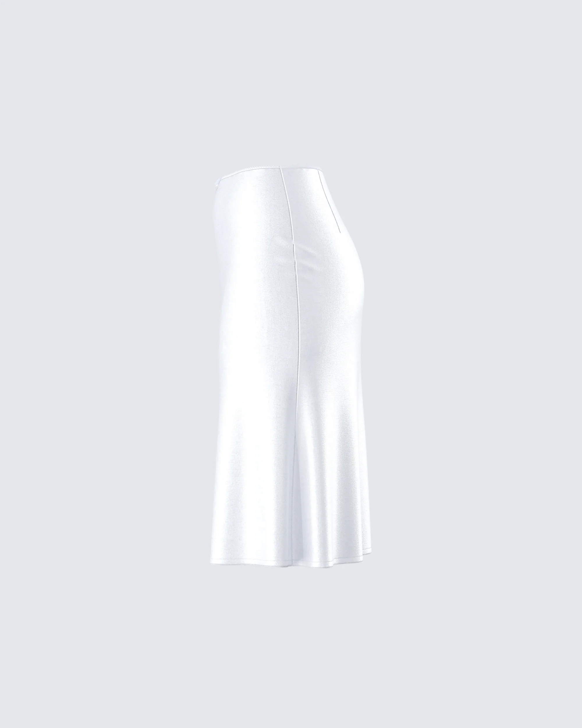 Zaina White Satin Flounce Skirt - Image 2