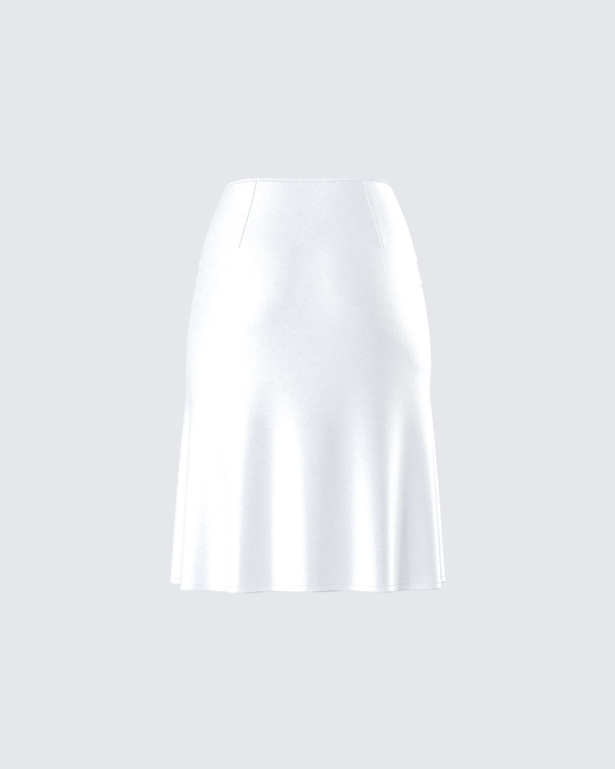 Zaina White Satin Flounce Skirt - Image 3