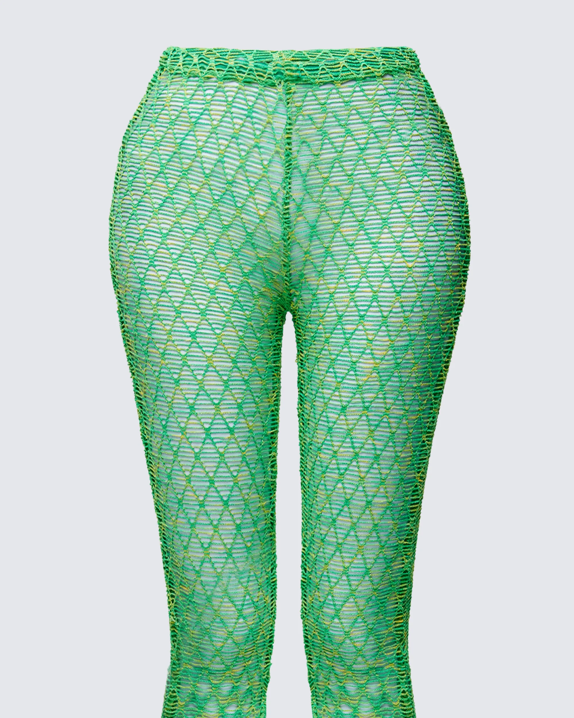 Zayla Green Net Flare Leg Trousers - Image 6