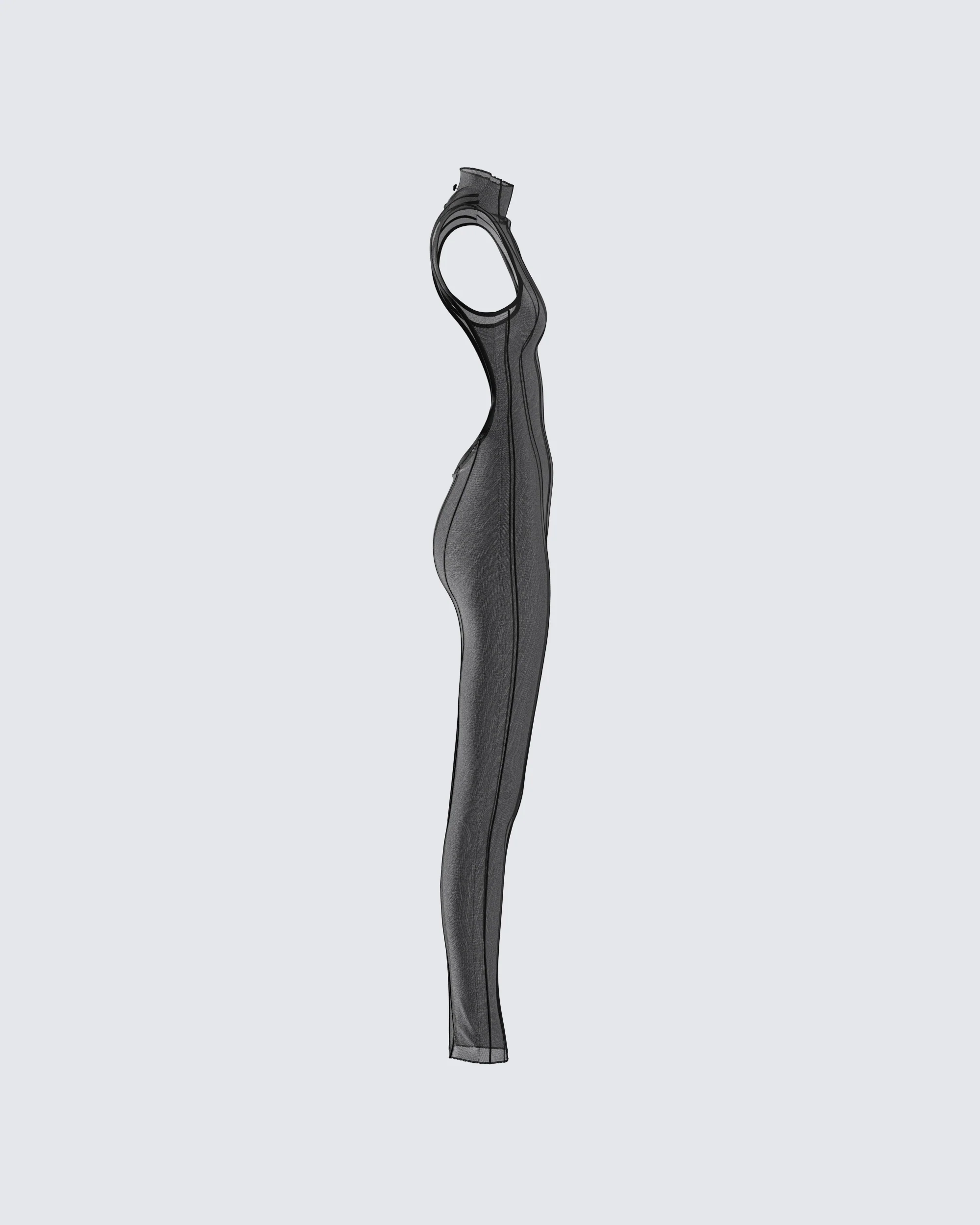 Zeal Black Mesh Bodycon Maxi Dress - Image 2