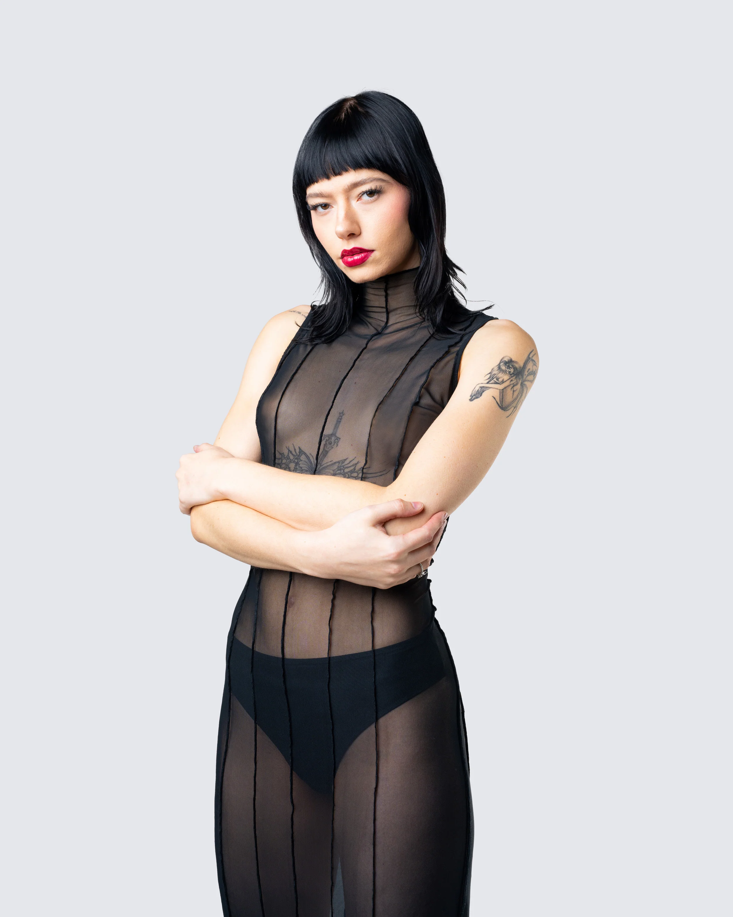 Zeal Black Mesh Bodycon Maxi Dress - Image 9