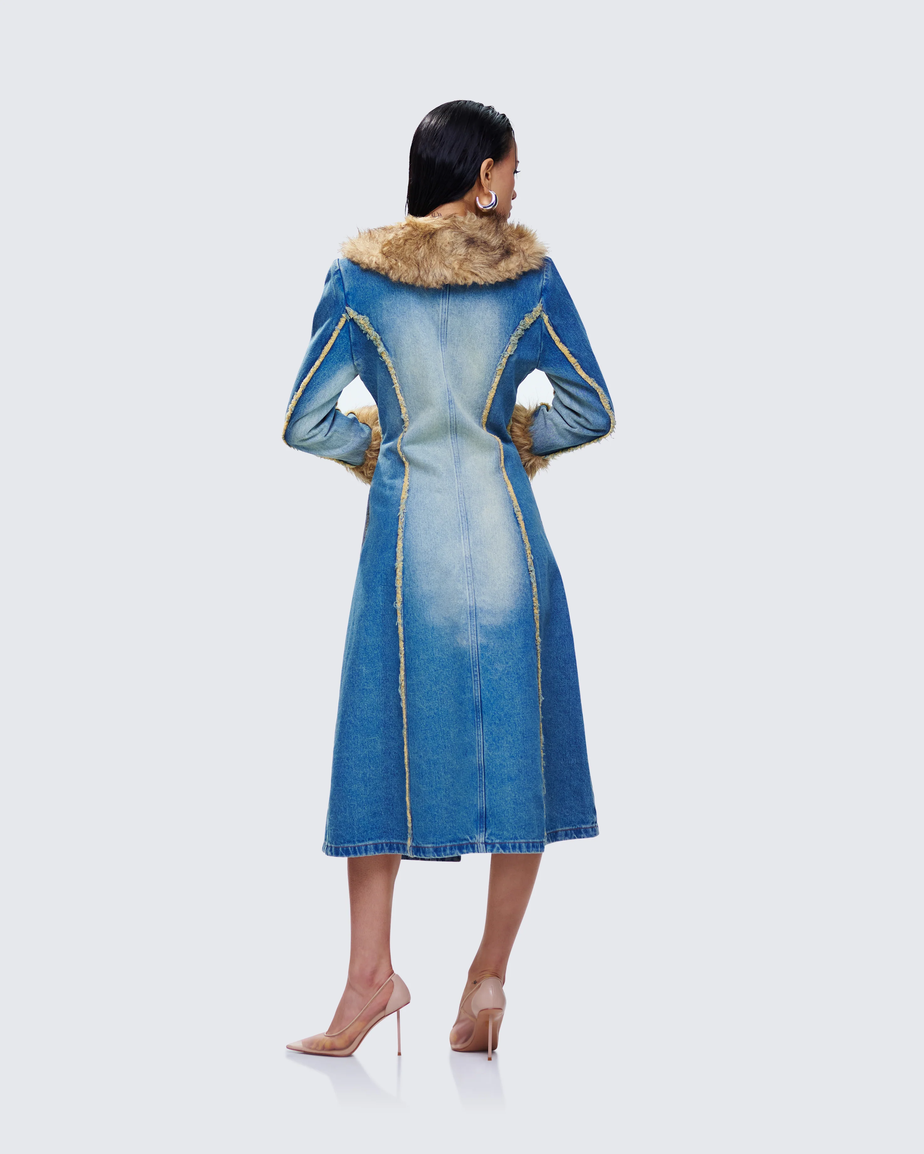 Zephyra Denim Maxi Coat - Image 5