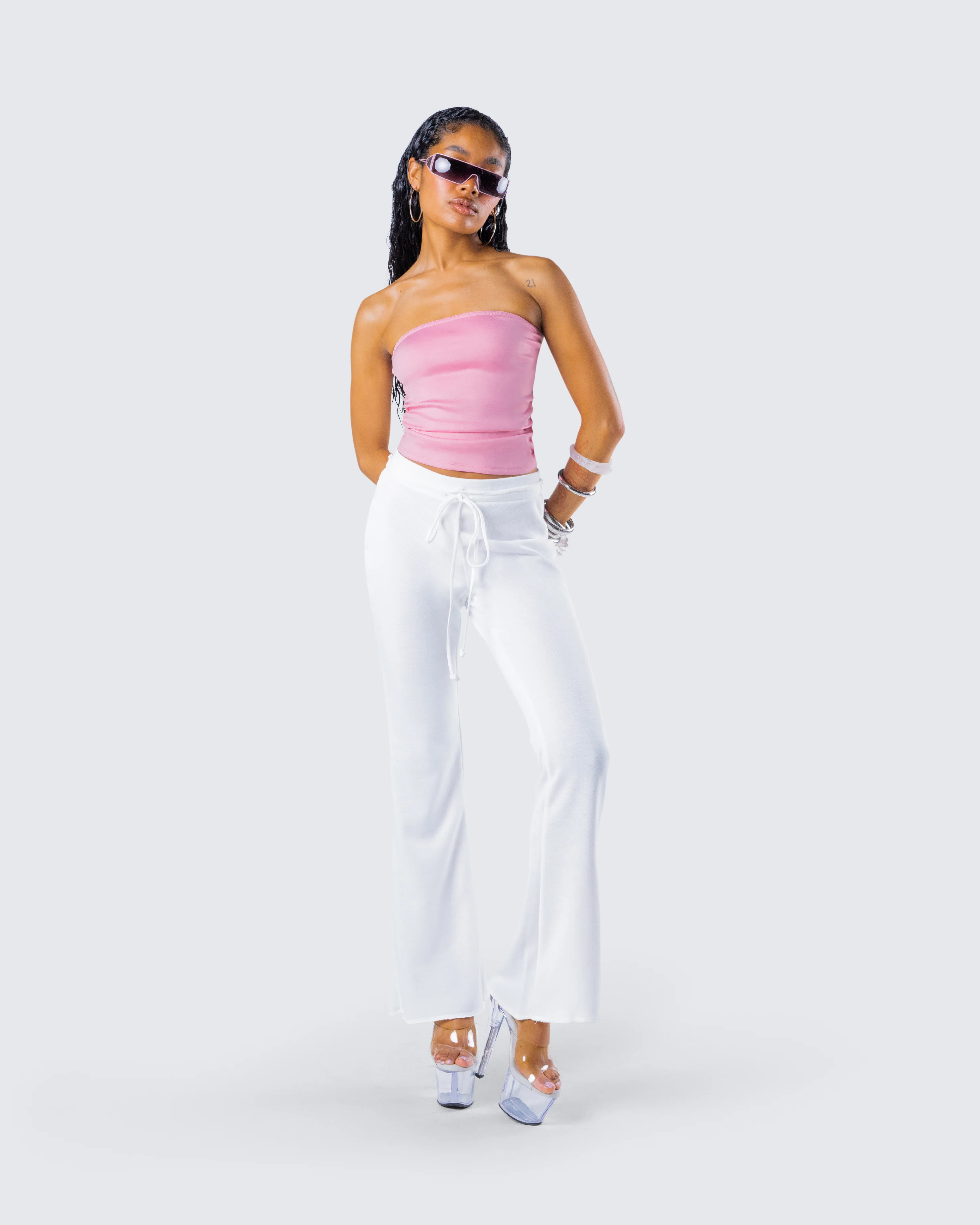 Zinnia Pink Jersey Tube Top - Image 9