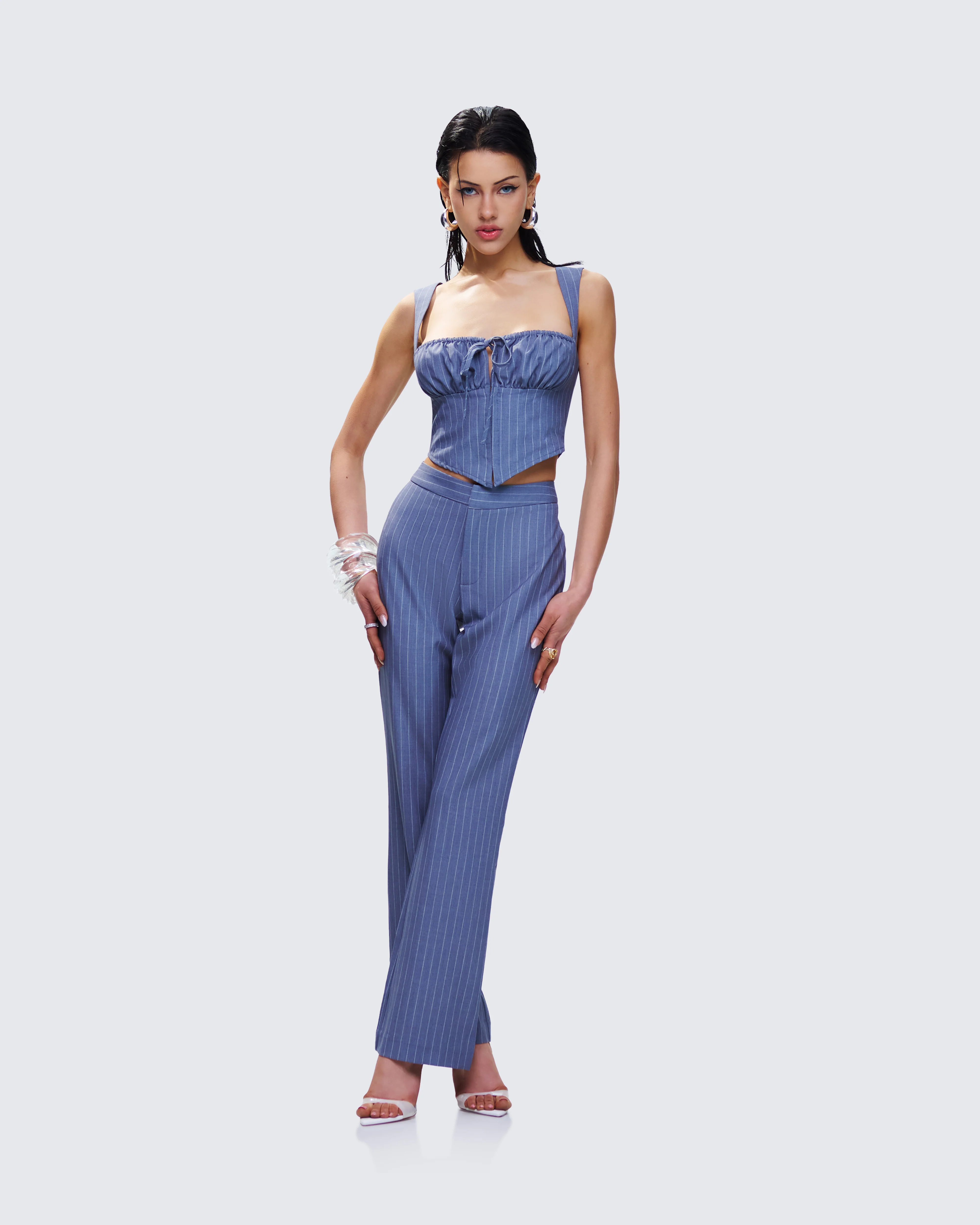 Ziva Grey Pinstripe Set - Image 3