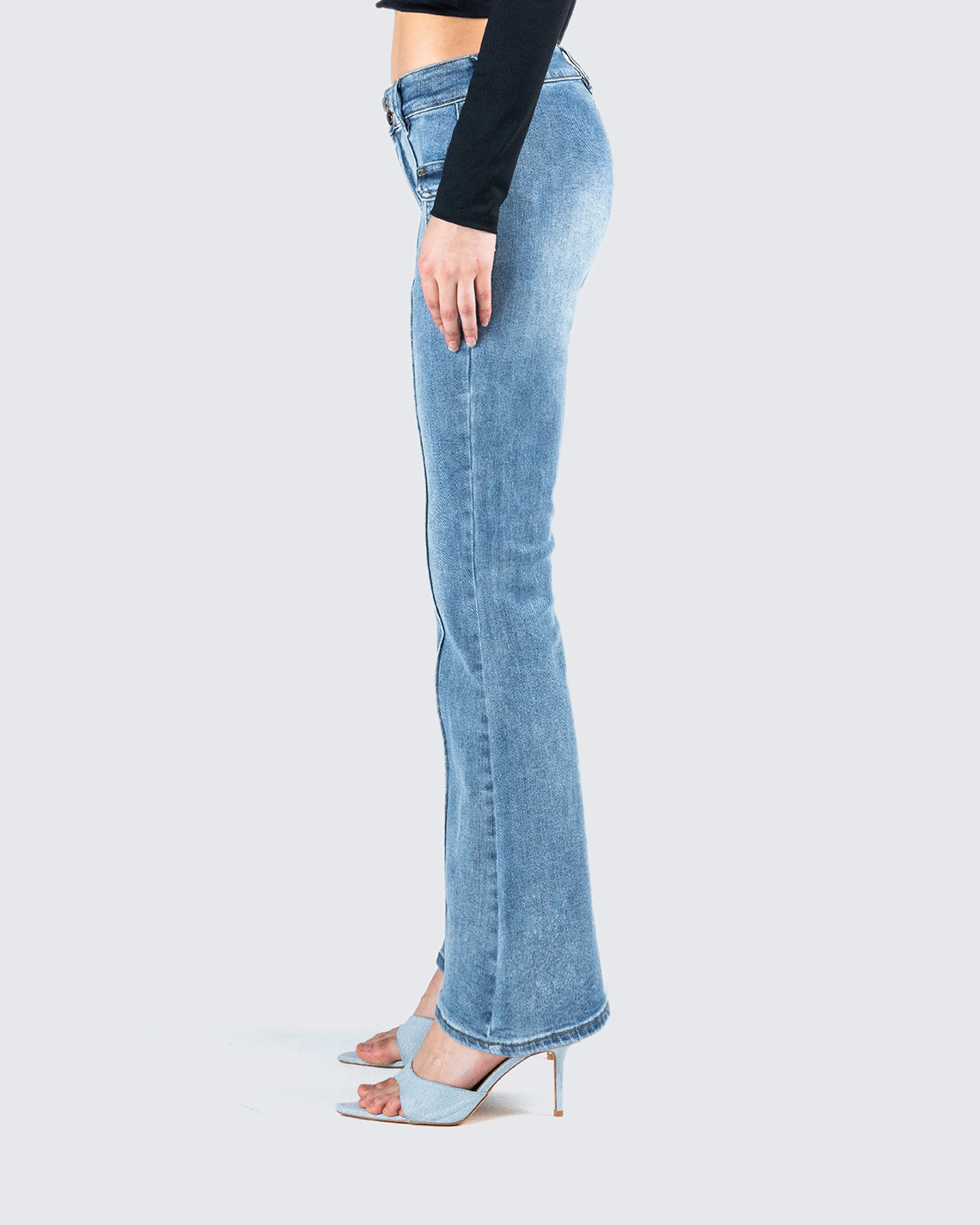 Zori Blue Flare Leg Denim Pant - Image 4