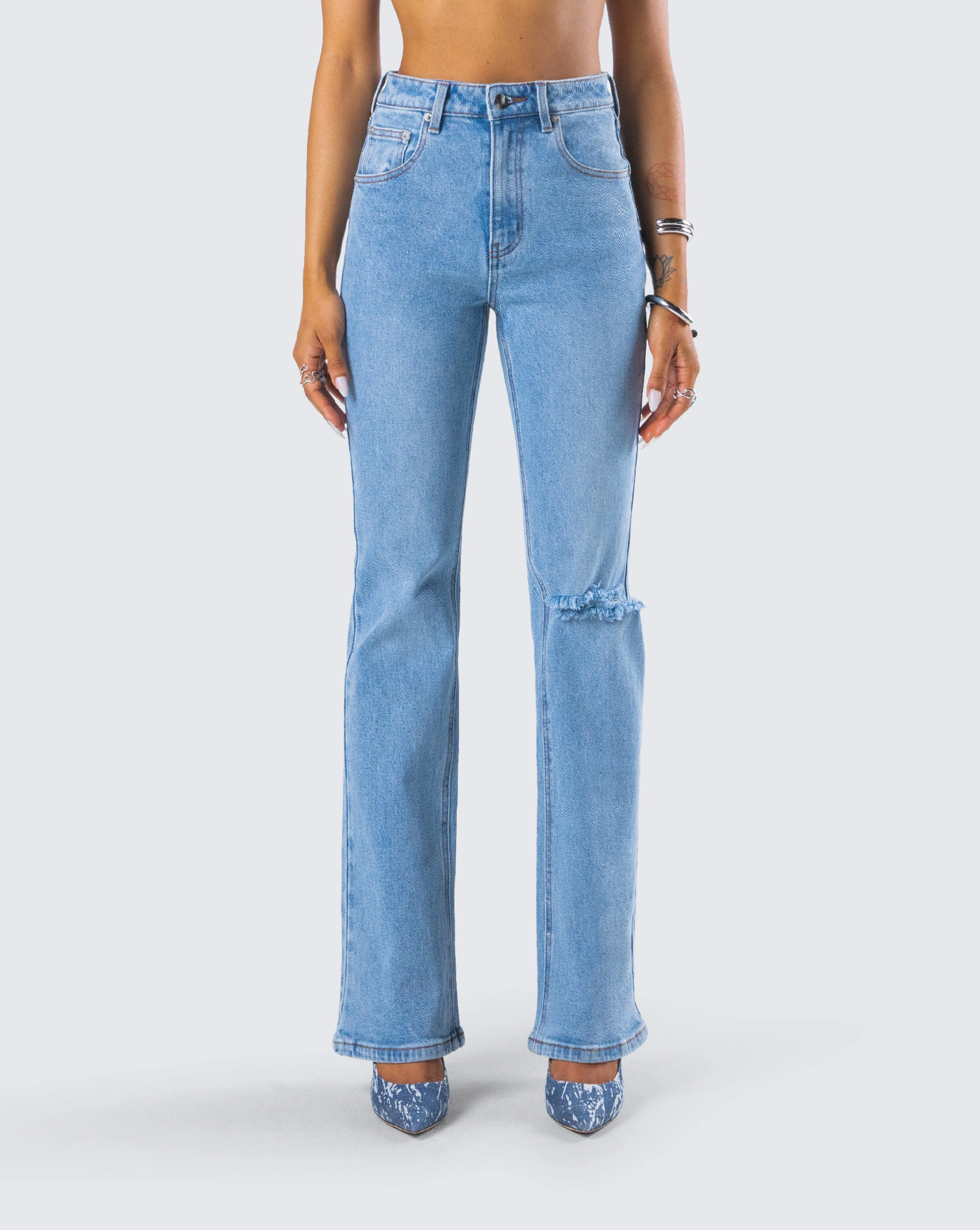 Zosia Blue Denim Ripped Jean - Image 4