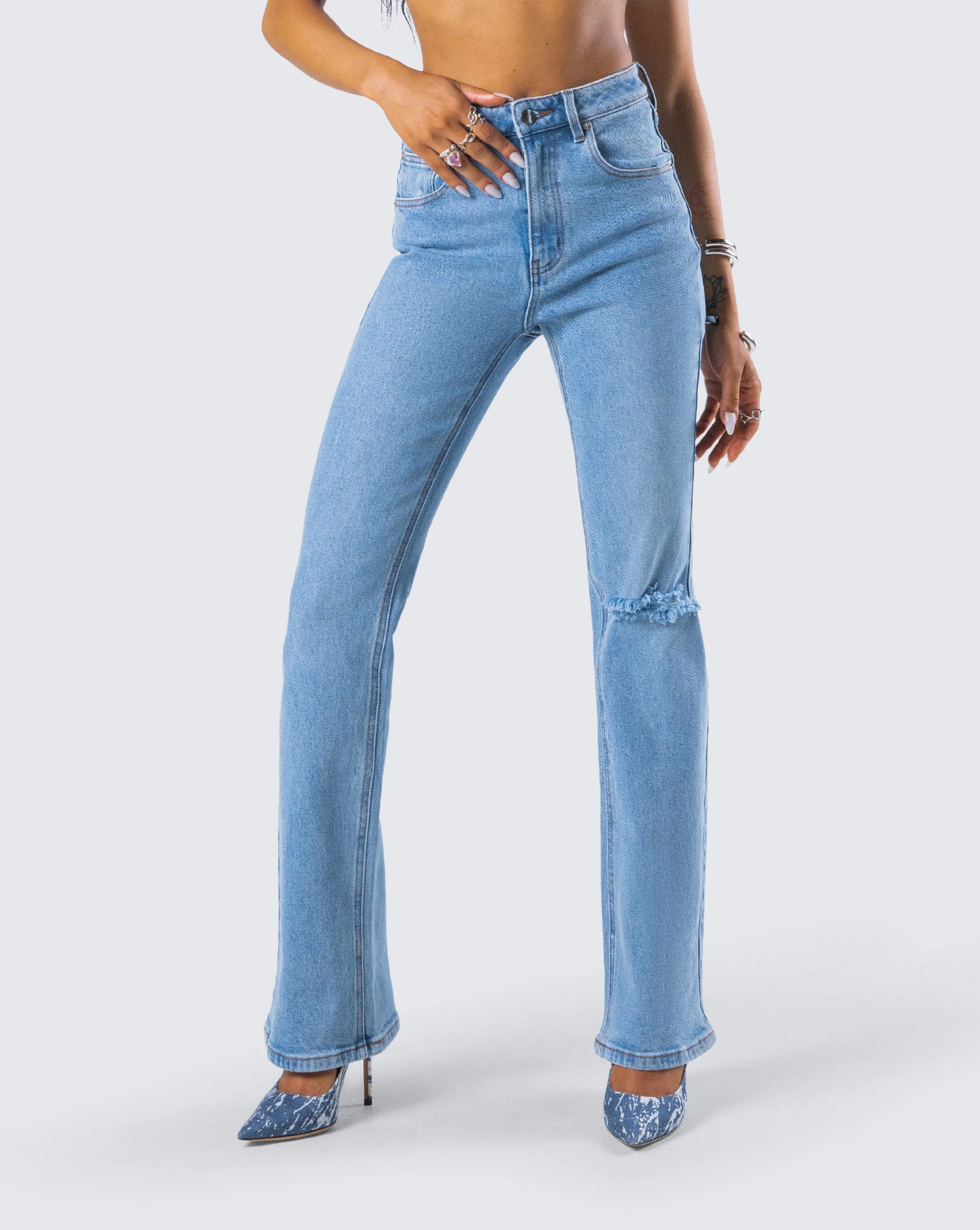 Zosia Blue Denim Ripped Jean - Image 8