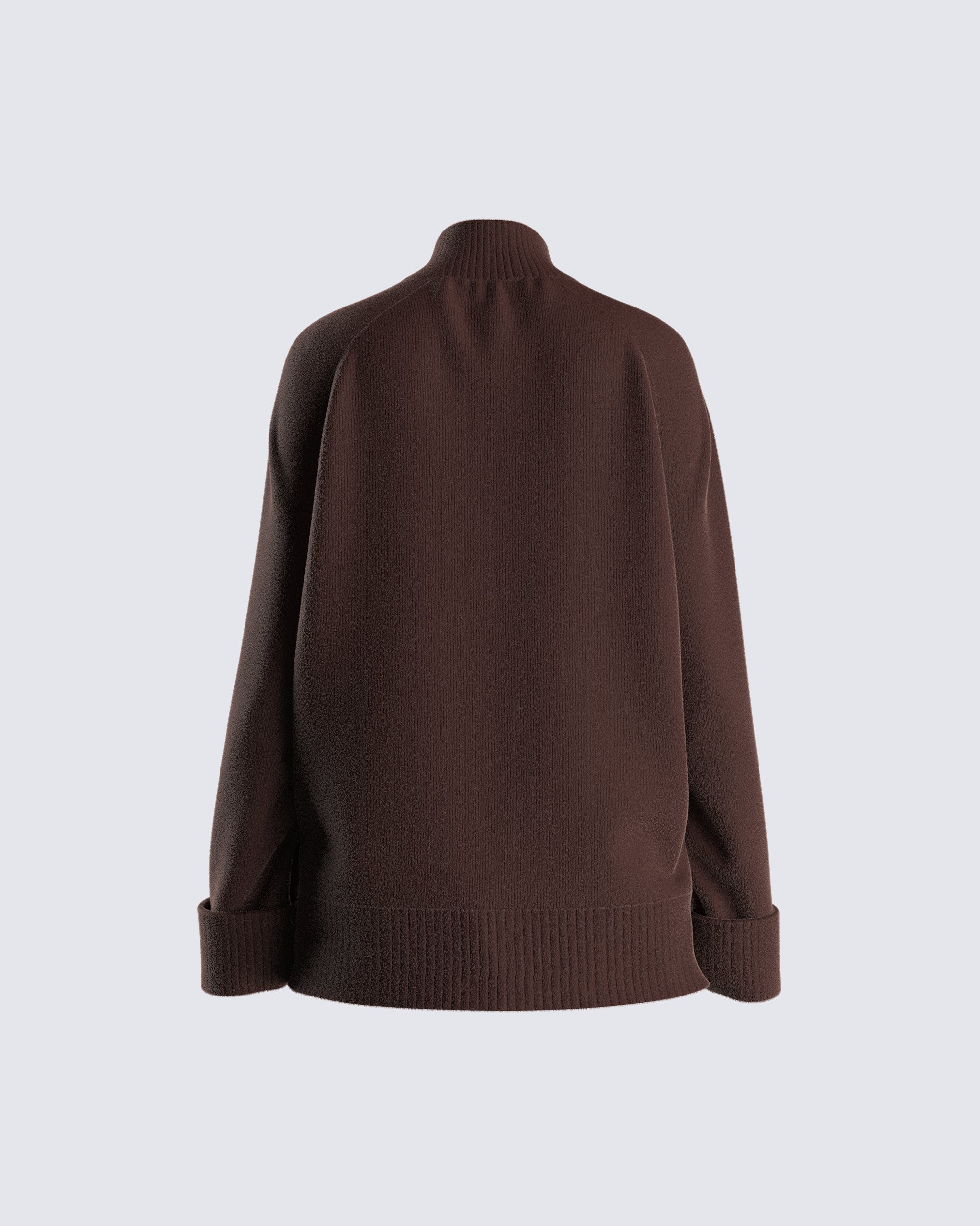 Zuri Brown Sweater Knit Top - Image 3